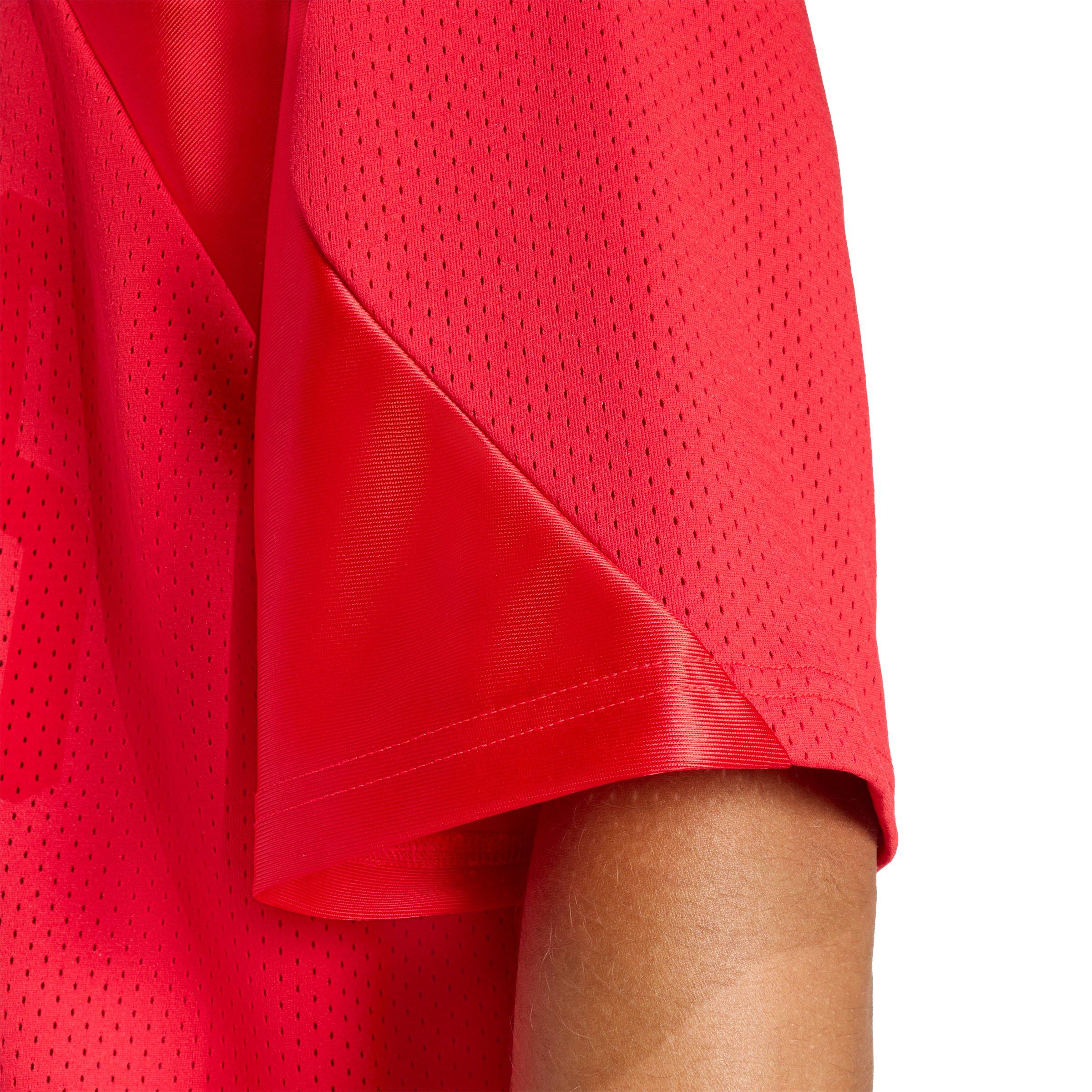 adidas Men's Stadium Graphic Mesh T-Shirt - Red/White - RED/WHITE Thumbnail View 4