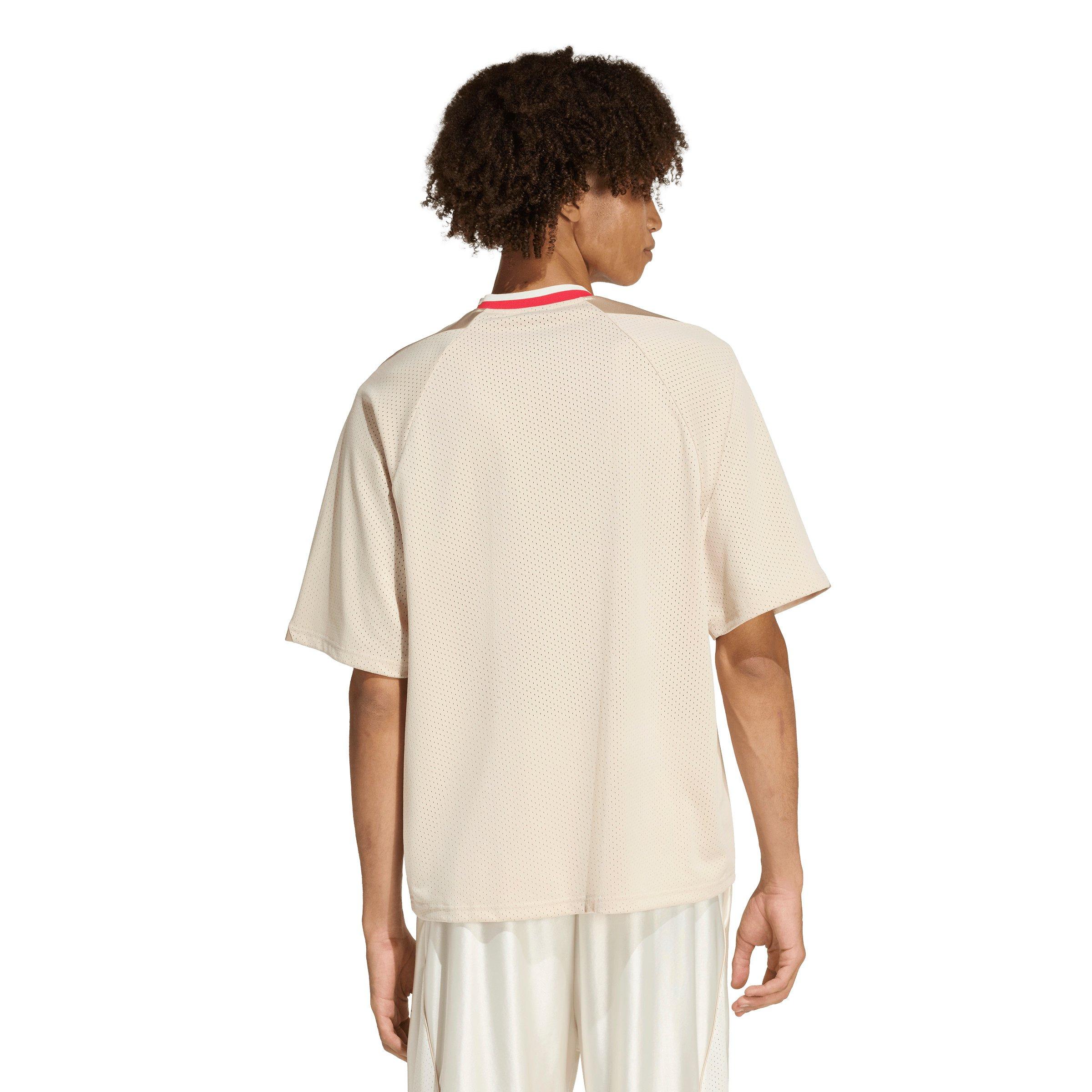 adidas Men's Stadium Graphic Mesh T-Shirt - Cream/Red - CREAM/RED Thumbnail View 2