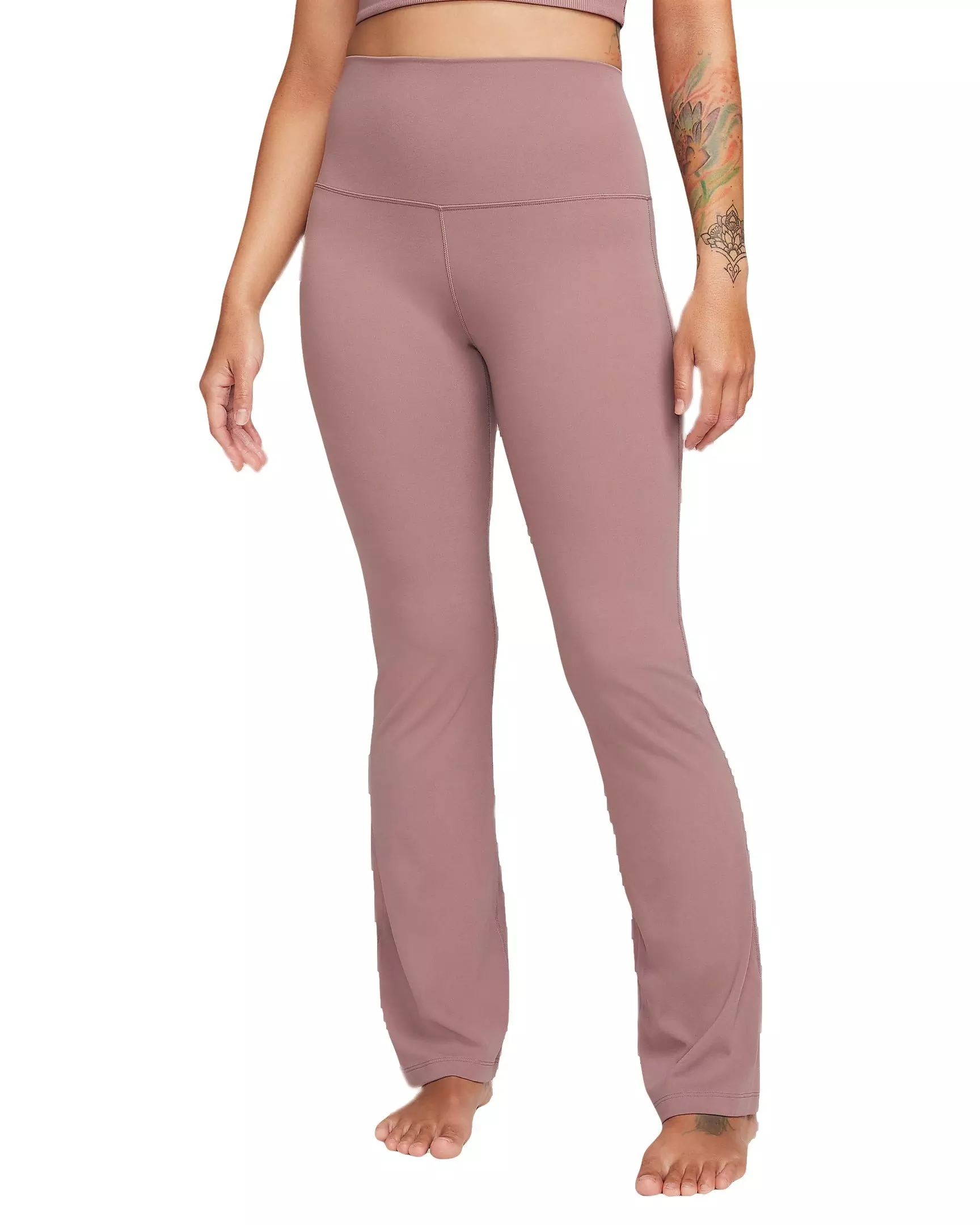 Nike Women's Yoga Dri-FIT Luxe Flared Pants - Mauve - MAUVE