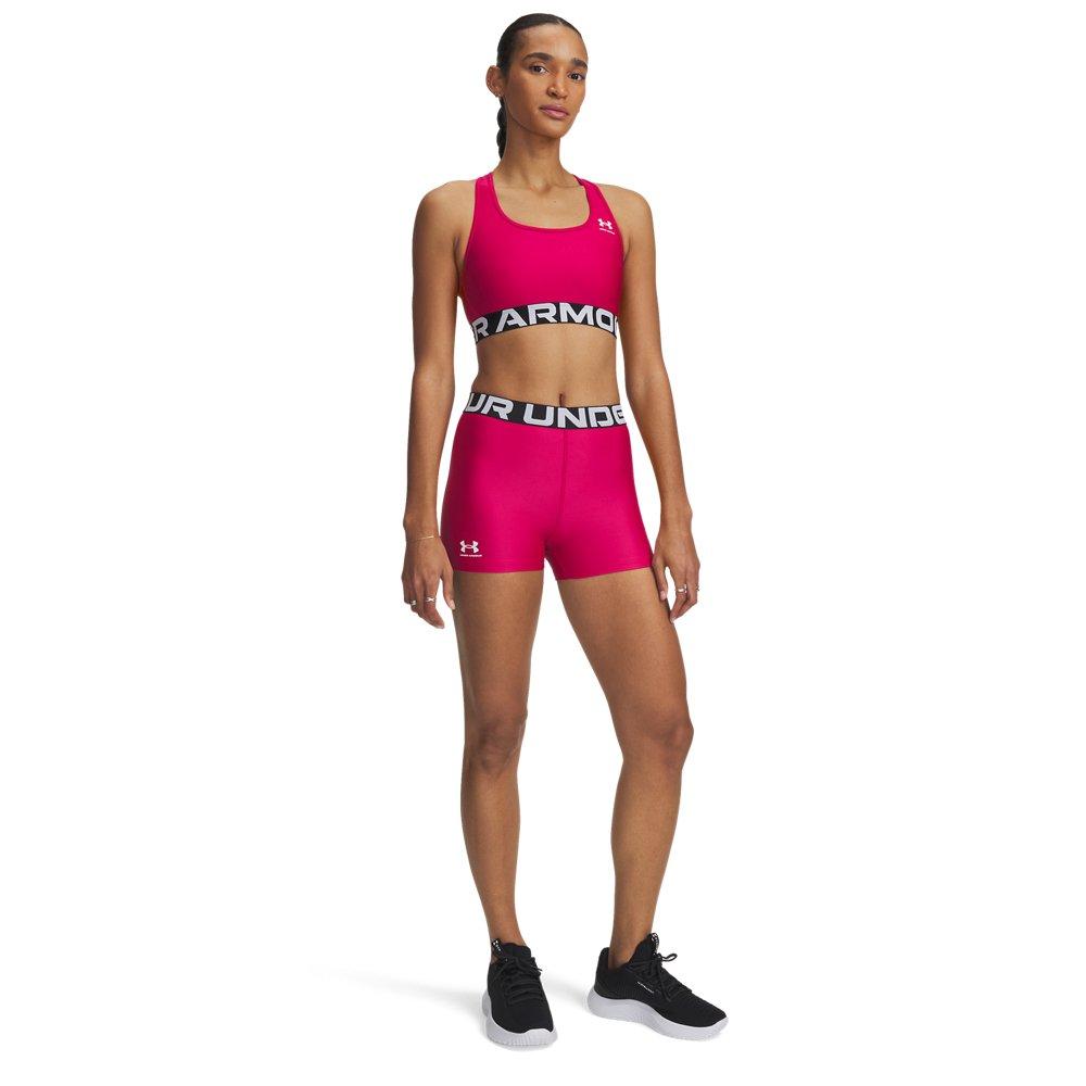 Under Armour Women's HeatGear Shorty 3" Shorts - Pink/White - PINK/WHITE Thumbnail View 3