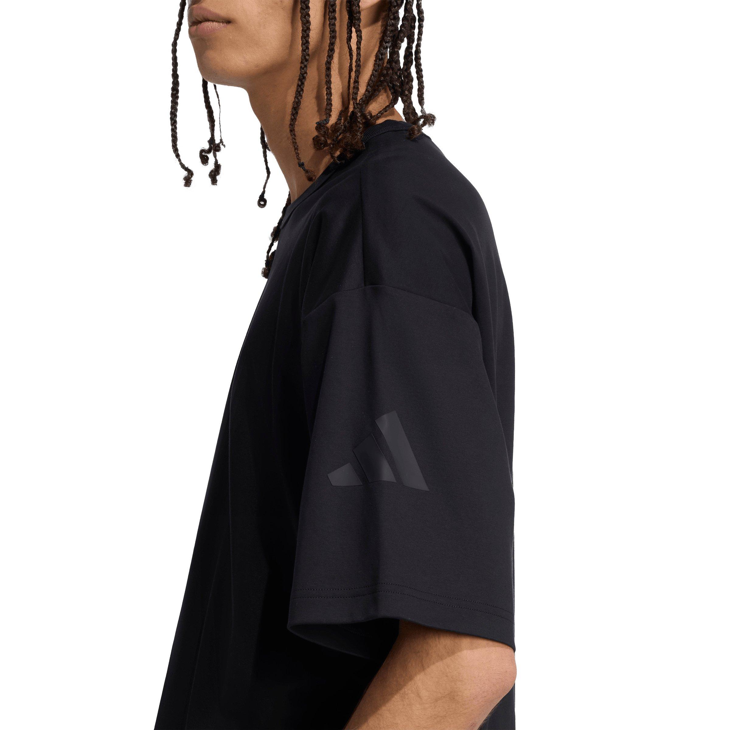 adidas Men's Soft Lux T-Shirt - Black - BLACK Thumbnail View 3