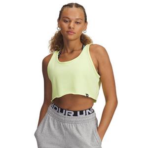 Under Armour Women's UA Icon Terry Crop Tank - Yellow/White
