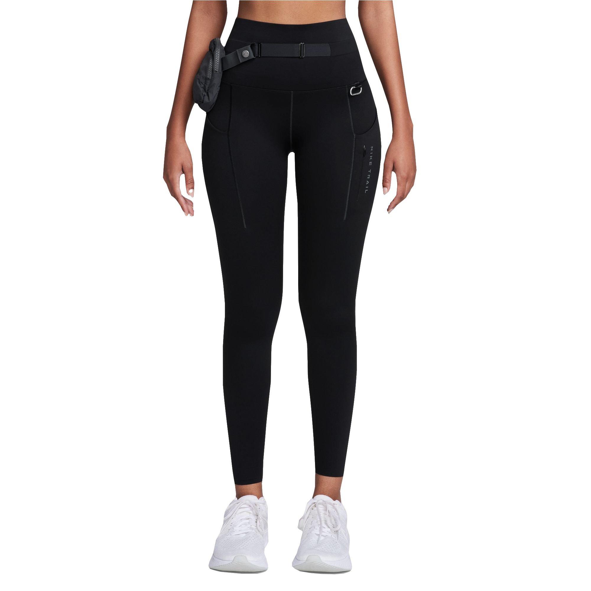 Nike Women's Trail Go Firm-Support High-Waisted 7/8 Leggings with Pockets - BLACK Thumbnail View 1