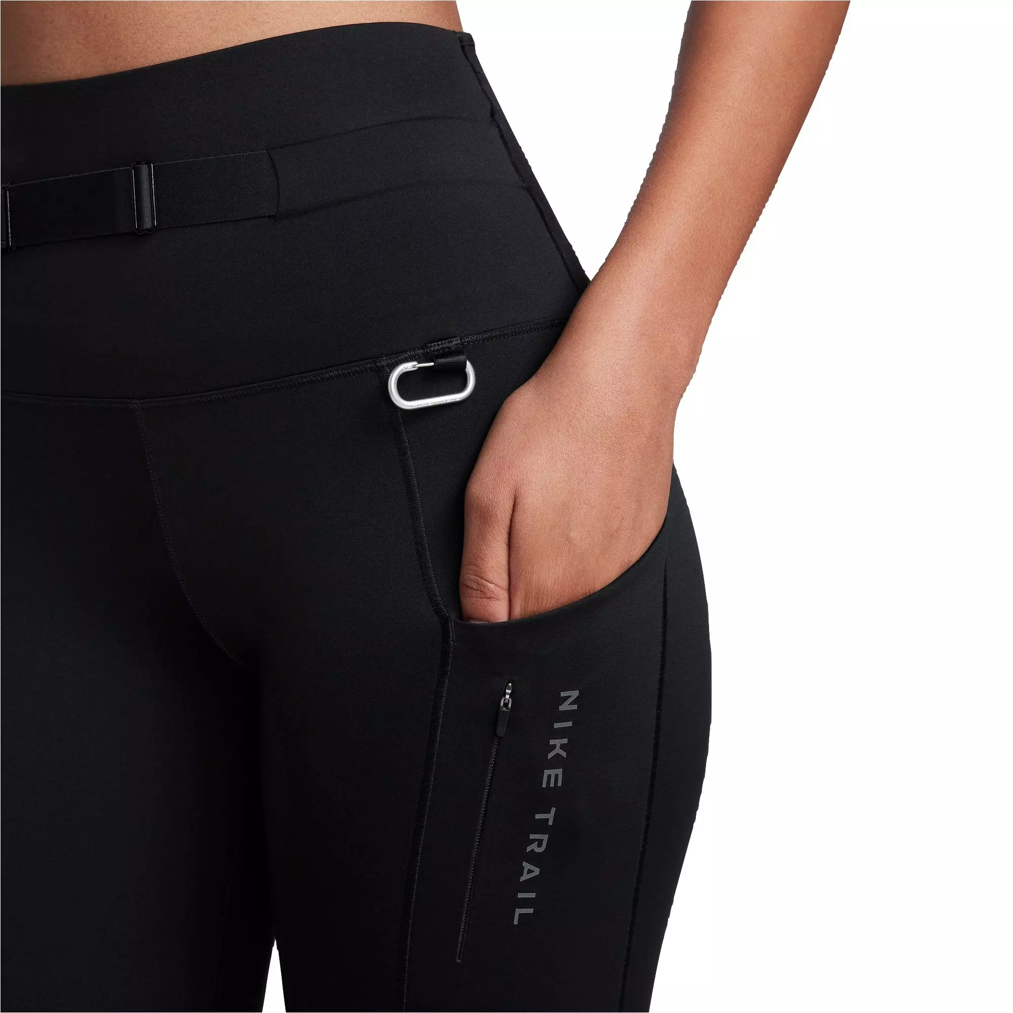 Nike Women's Trail Go Firm-Support High-Waisted 7/8 Leggings with Pockets - BLACK