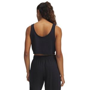 Under Armour Women's UA Icon Terry Crop Tank - Black/White