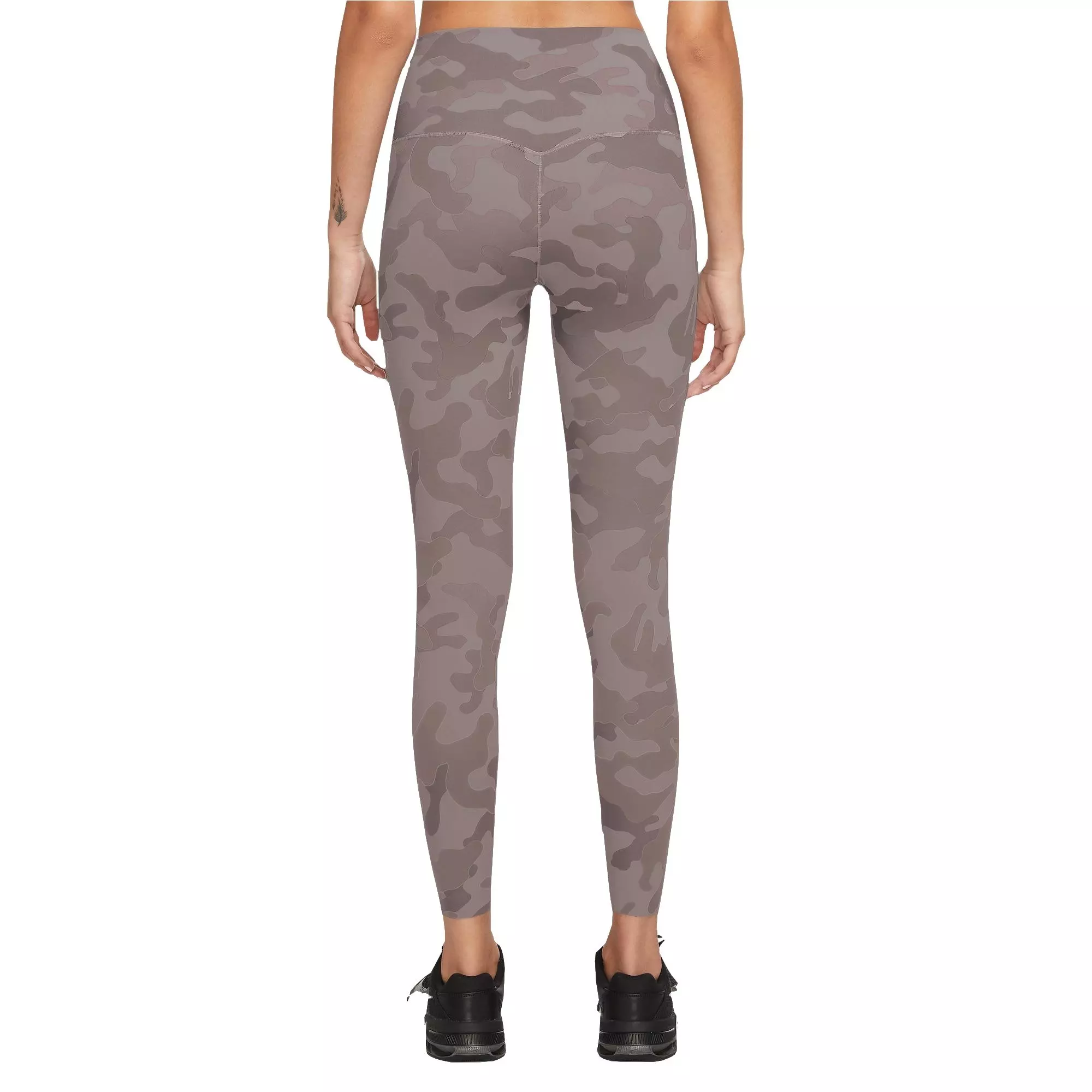 Nike Women's Universa Medium Support High-Rise 7/8 Camo Leggings with Pockets - Brown - BROWN