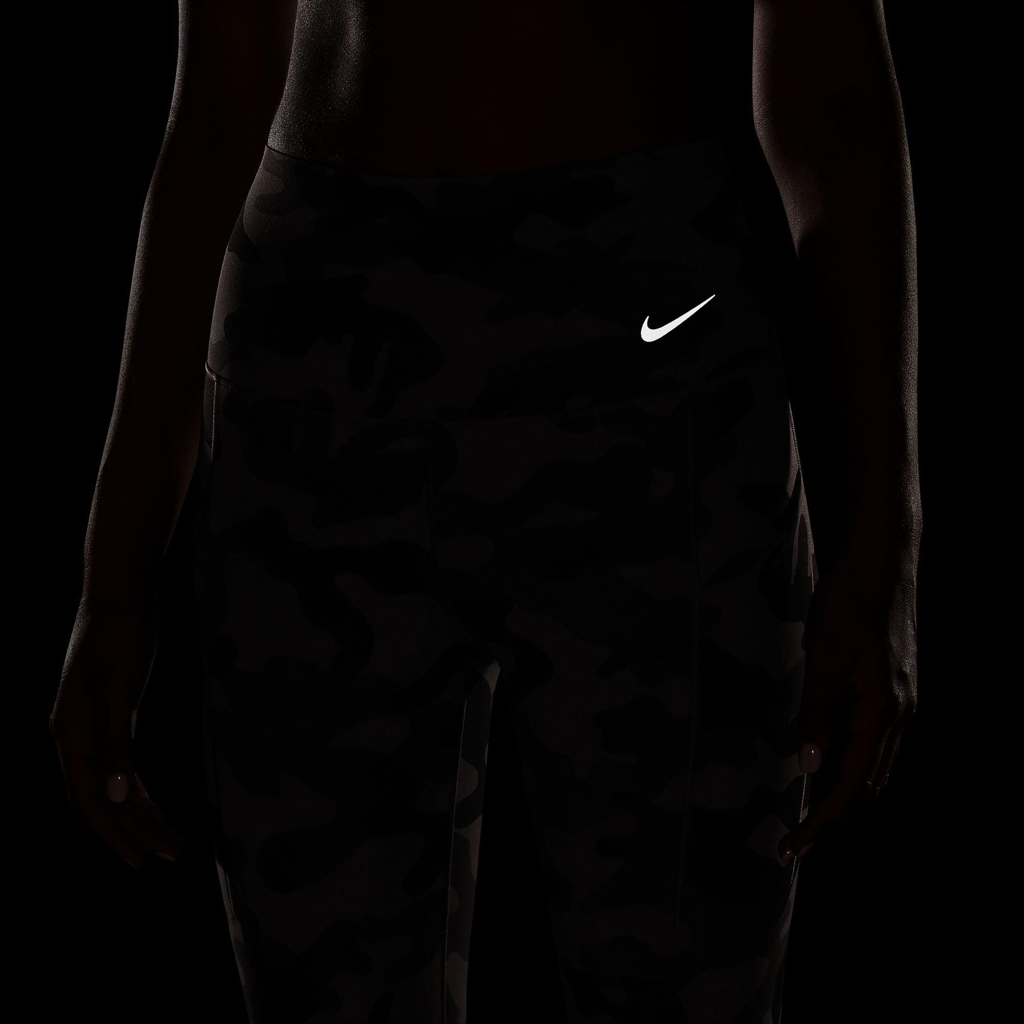 Nike Women's Universa Medium Support High-Rise 7/8 Camo Leggings with Pockets - Brown - BROWN Thumbnail View 4