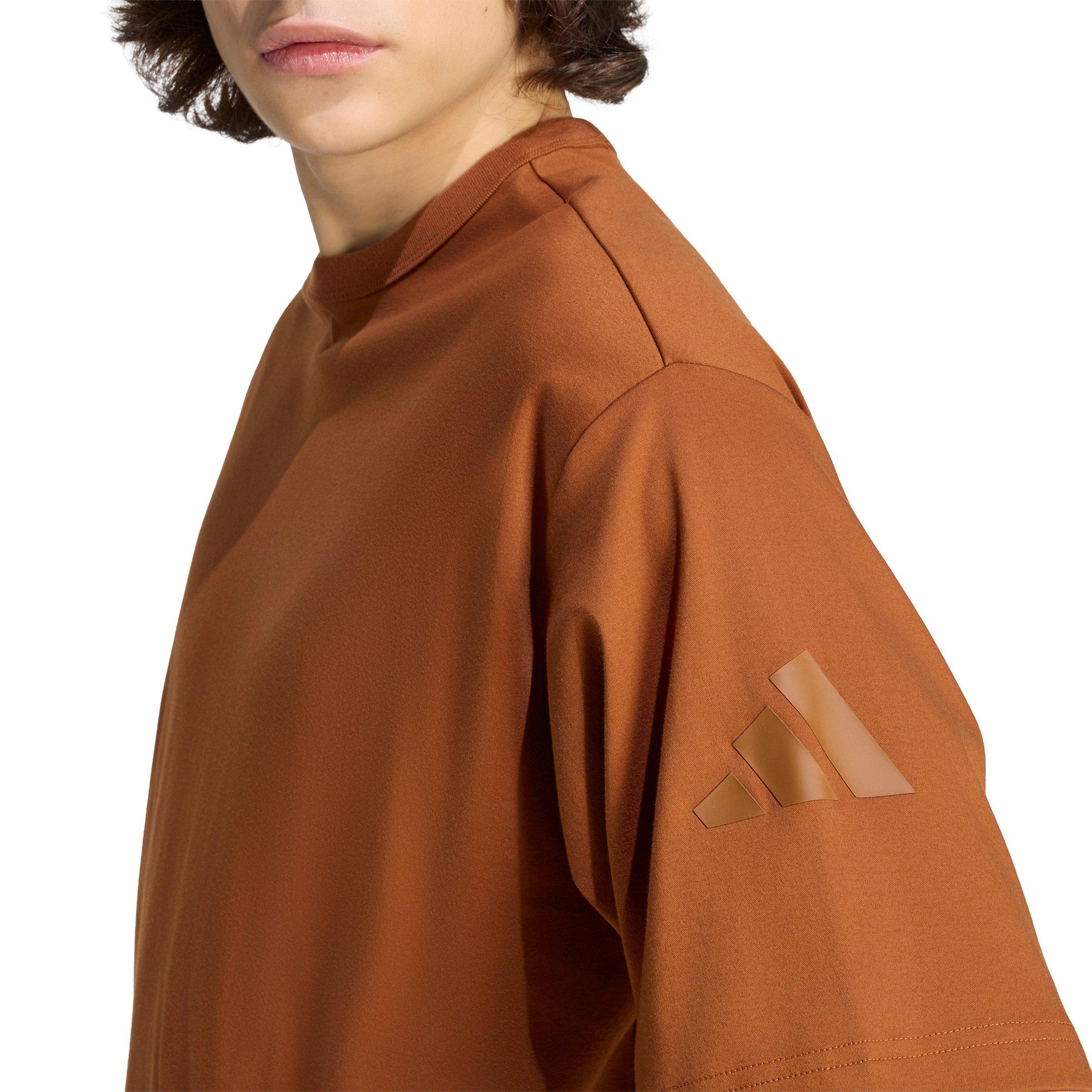 adidas Men's Soft Lux T-Shirt - Brown - BROWN Thumbnail View 4