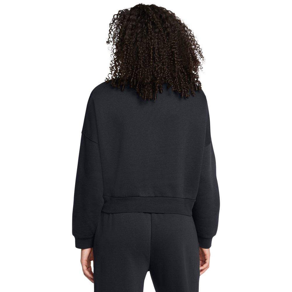Under Armour Women's UA Icon Fleece Oversized 1/2 Zip - Black/White - BLACK/WHITE Thumbnail View 2