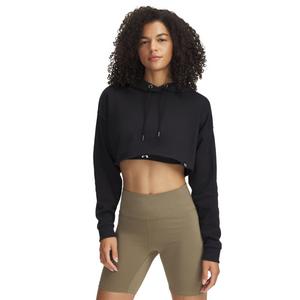 Under Armour Women's UA Icon Terry Crop Hoodie - Black/White