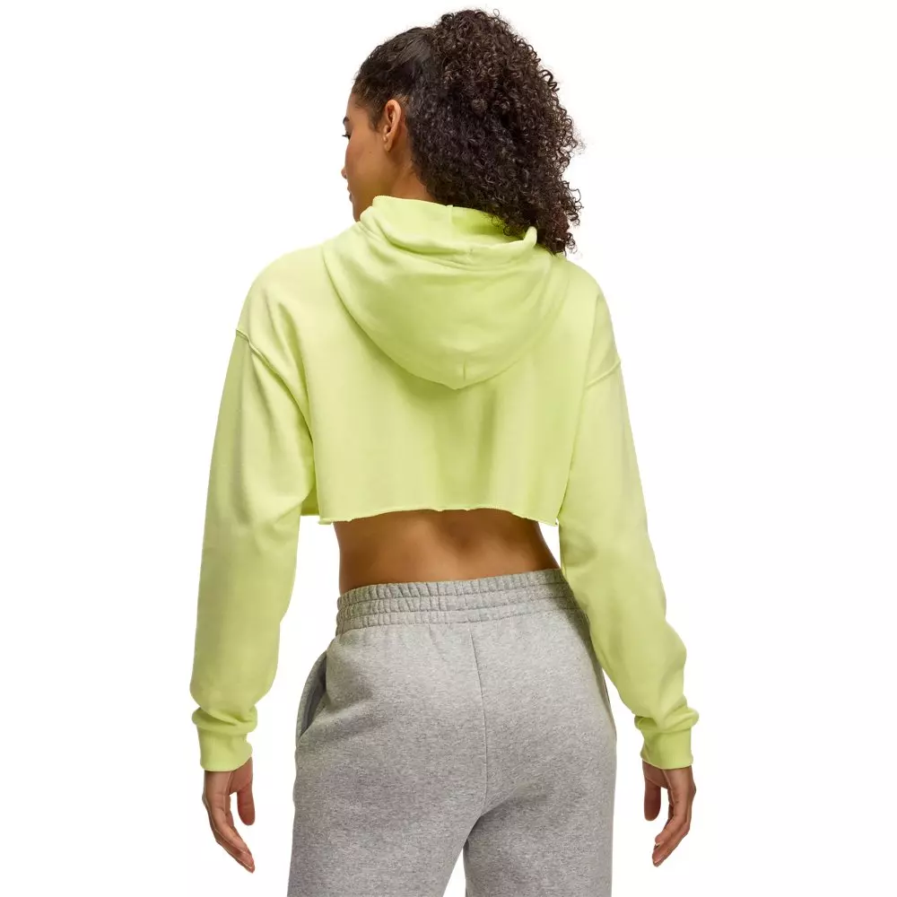 Under Armour Women's UA Icon Terry Crop Hoodie - Yellow/White - YELLOW/WHITE