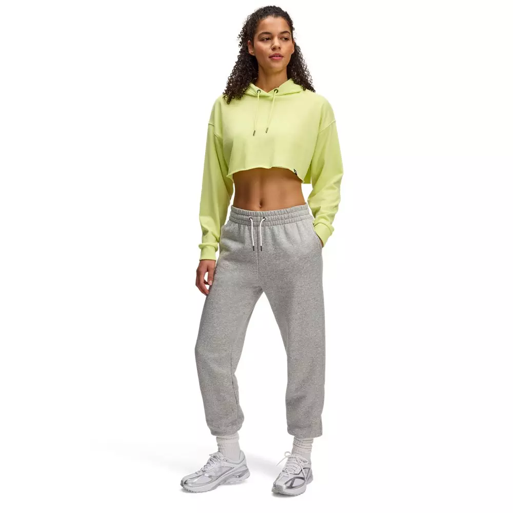 Under Armour Women's UA Icon Terry Crop Hoodie - Yellow/White - YELLOW/WHITE