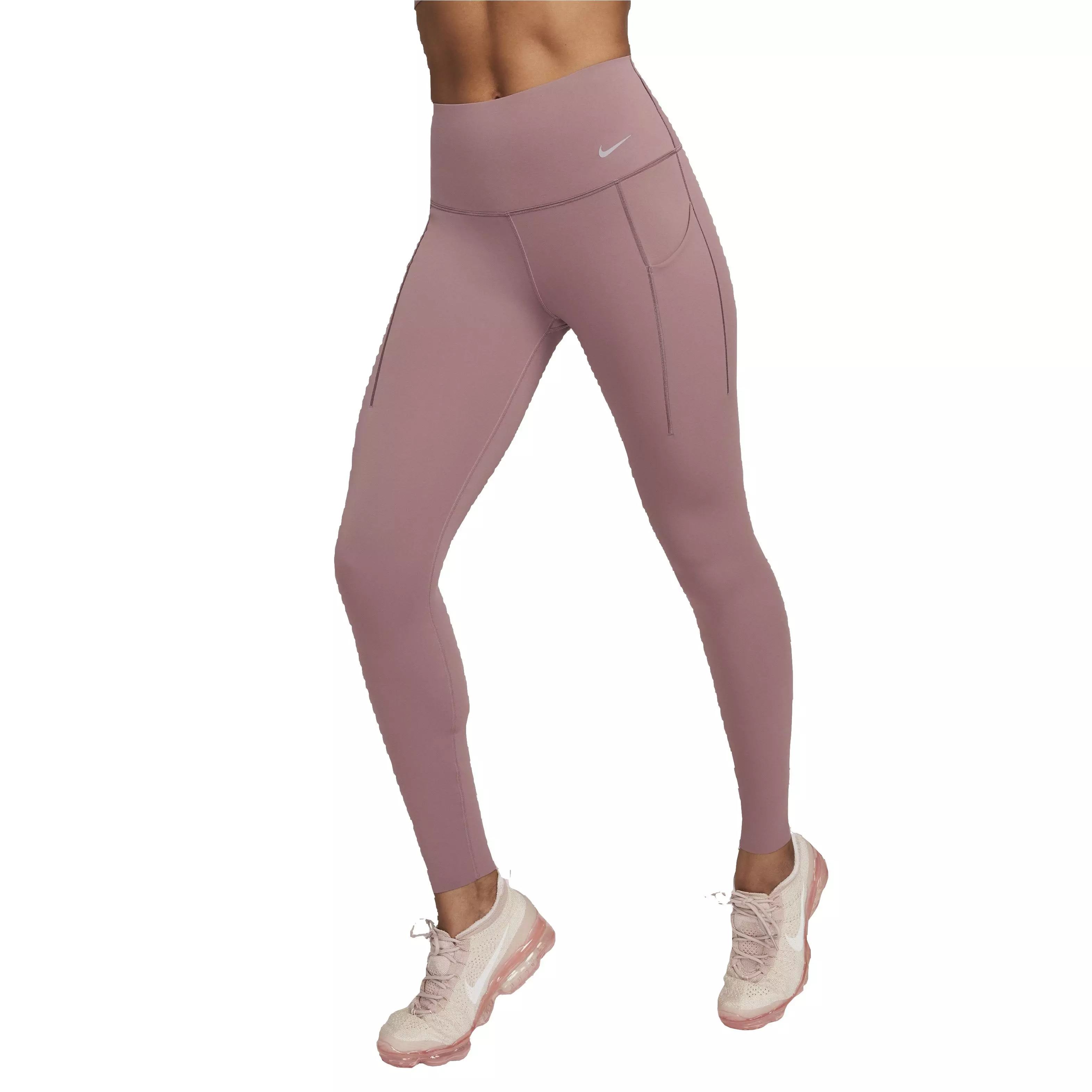 Nike Women's Universa Medium Support High-Rise Full-Length Leggings with  Pockets - Mauve - Hibbett