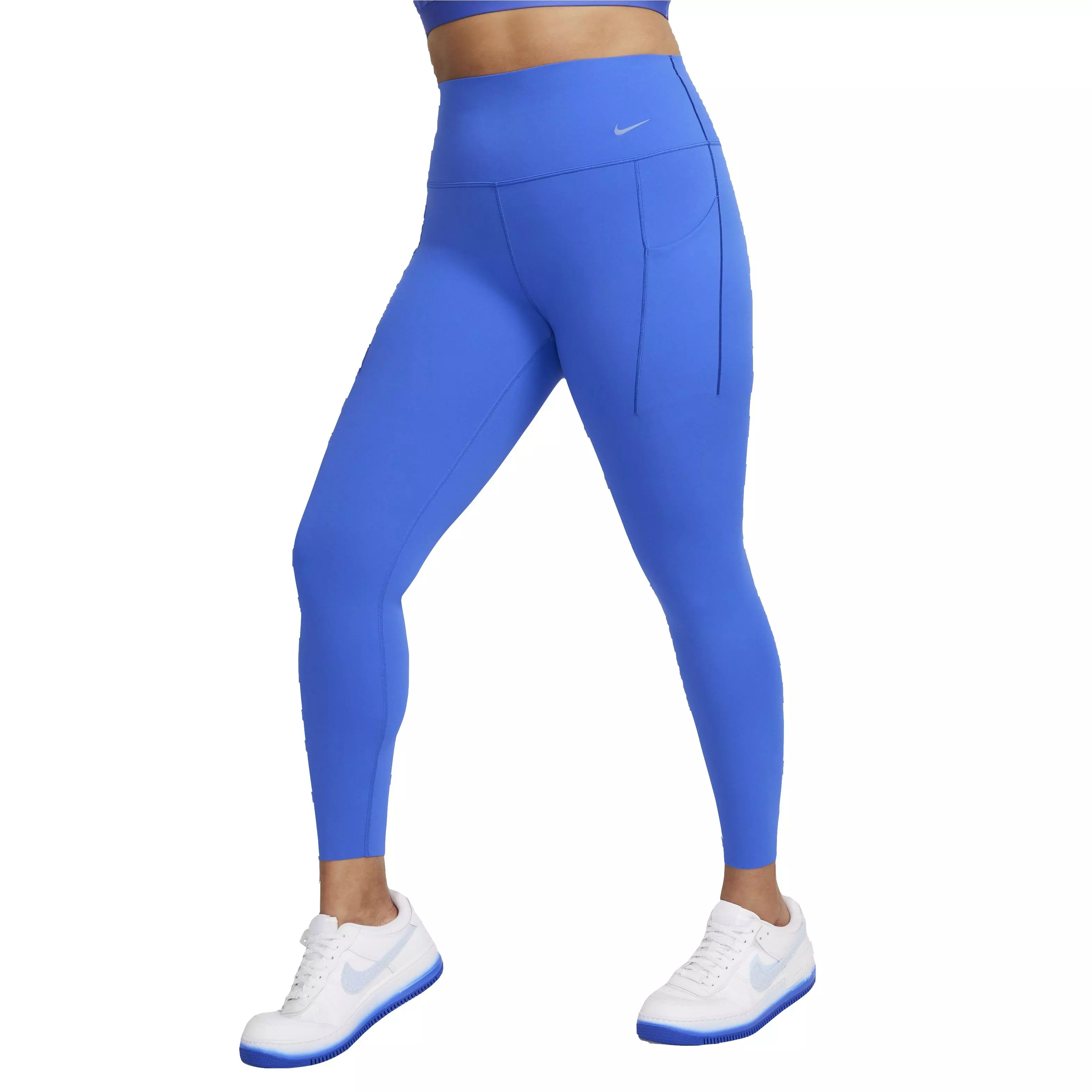 Nike Women's Universa Medium Support Mid-Rise 7/8 Leggings with Pockets - ROYAL