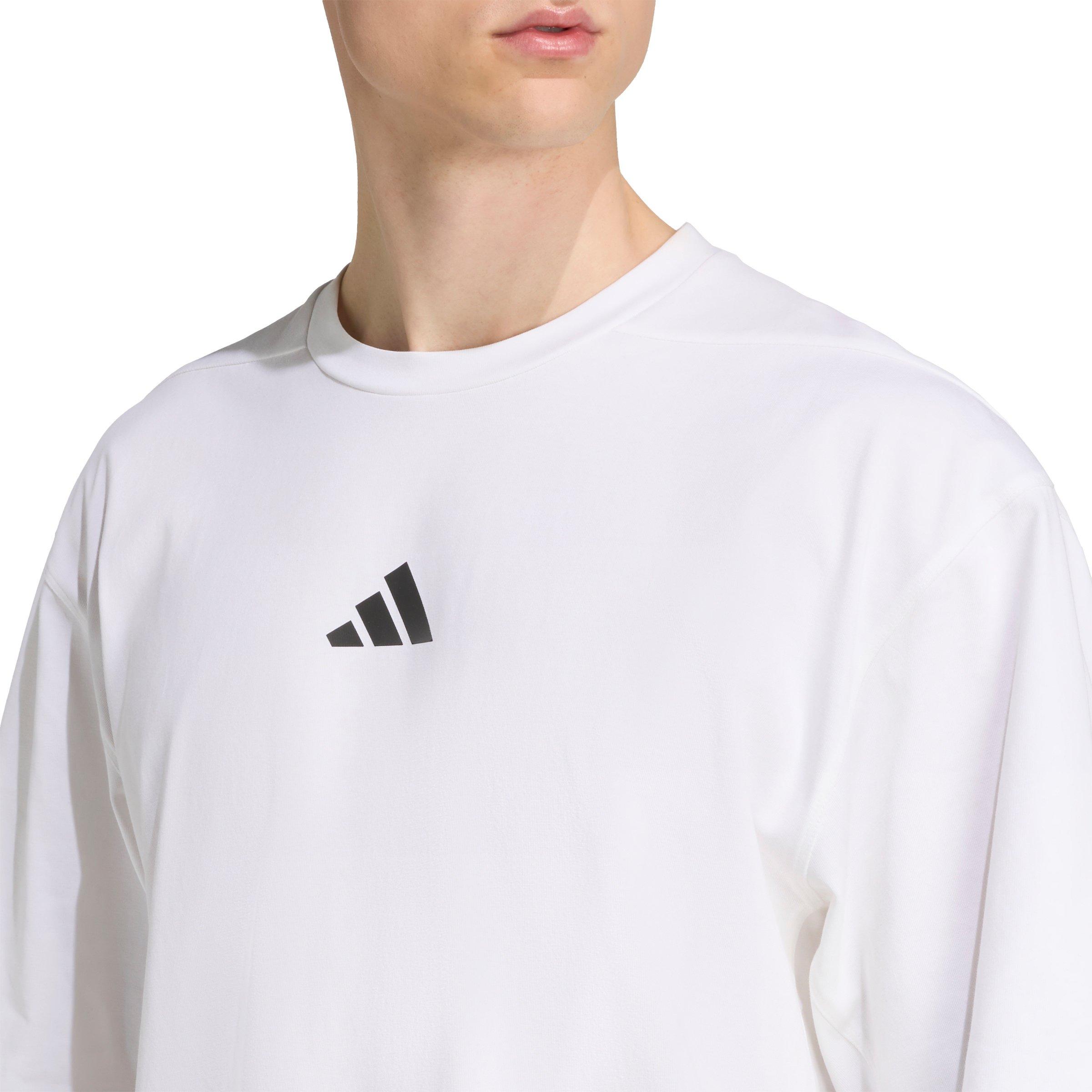 adidas Men's PrimeLift Workout Oversize T-Shirt - White - WHITE Thumbnail View 4