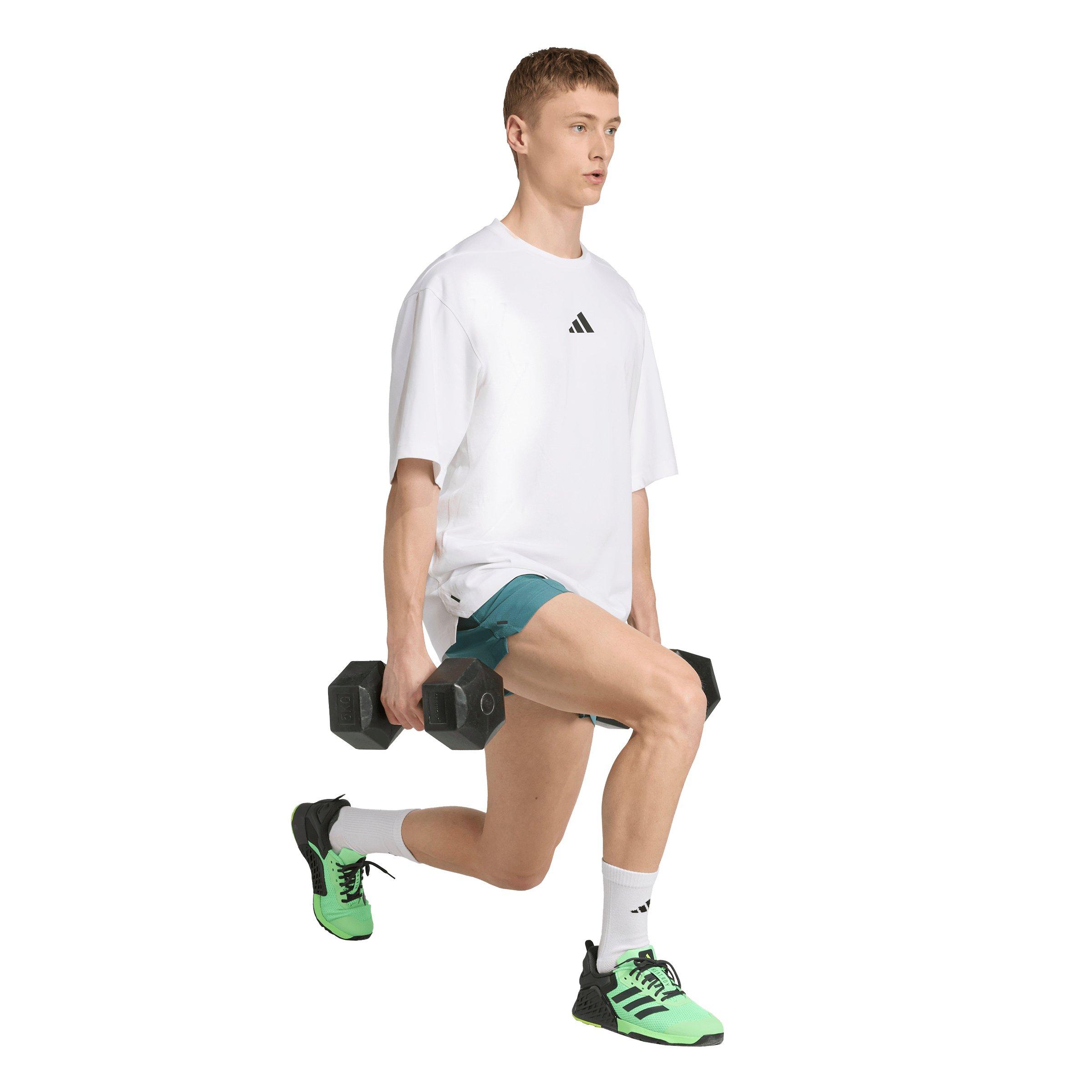 adidas Men's PrimeLift Workout Oversize T-Shirt - White - WHITE Thumbnail View 5