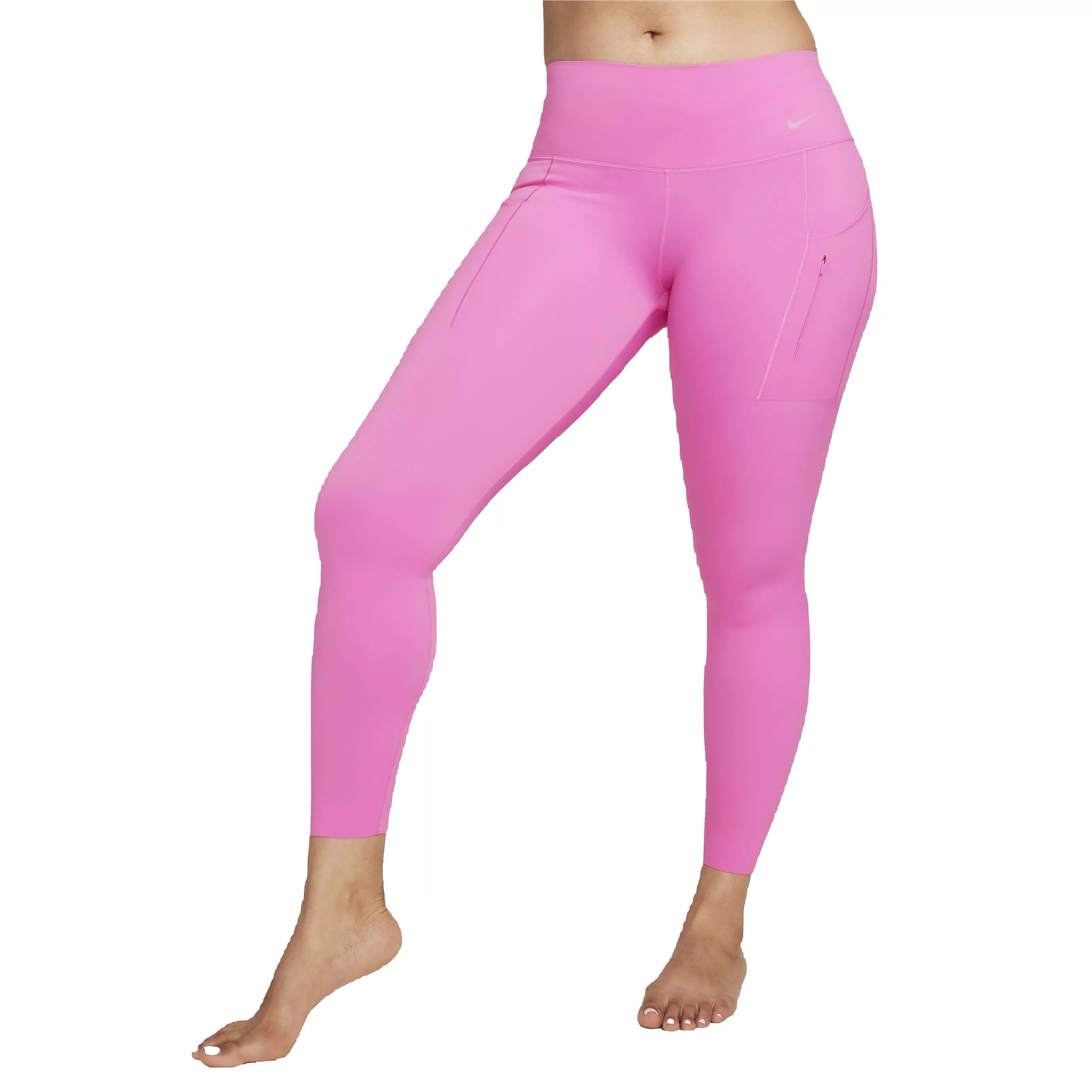 Nike Women's Go Firm Support High-Rise 7/8 Leggings with Pockets - PINK