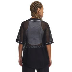 Under Armour Women's UA Sportstyle Baseball Jersey - Black/White