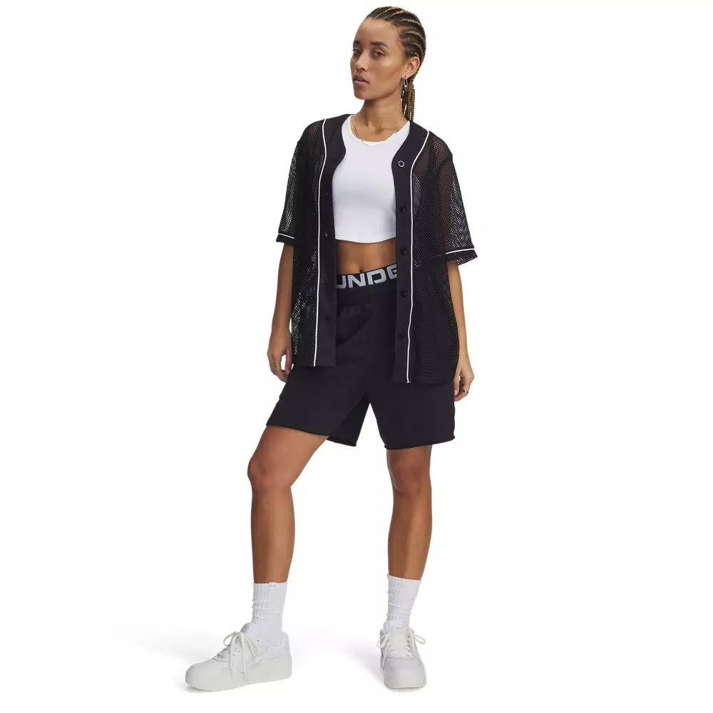 Under Armour Women's UA Sportstyle Baseball Jersey - Black/White - BLACK/WHITE