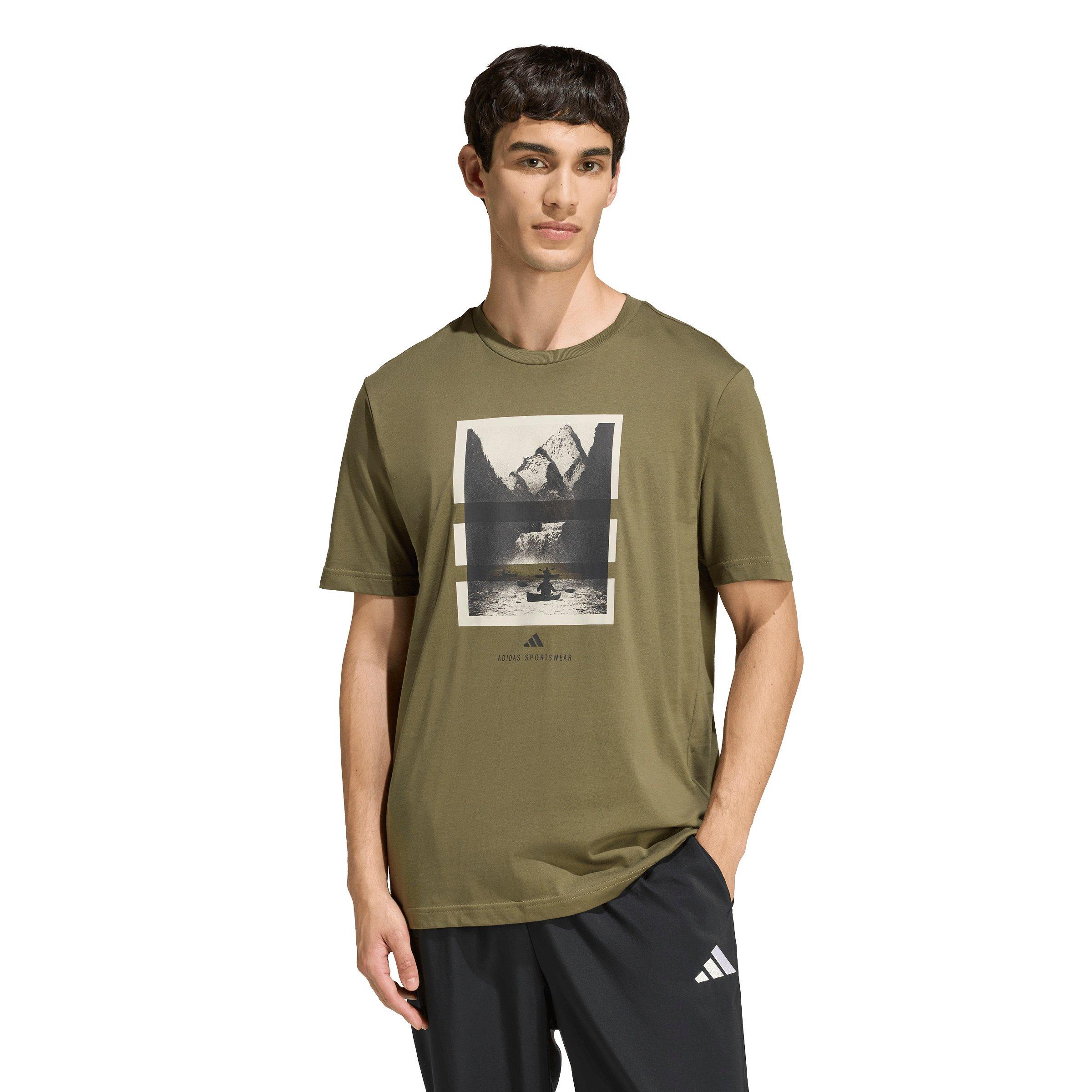 adidas Men's Outdoor Kayaking Graphic T-Shirt - Olive - OLIVE Thumbnail View 1