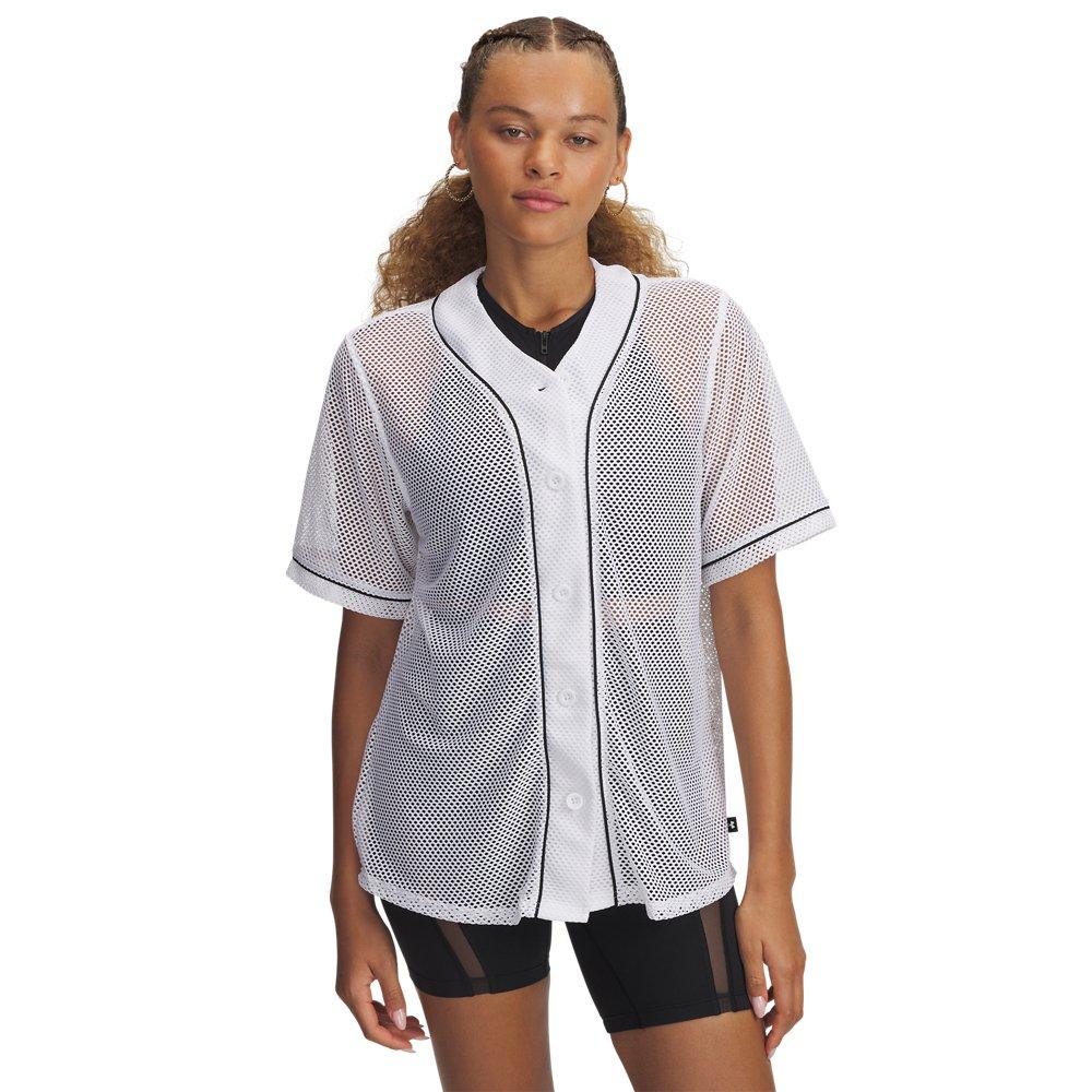 Under Armour Women's UA Sportstyle Baseball Jersey - White - WHITE Thumbnail View 1