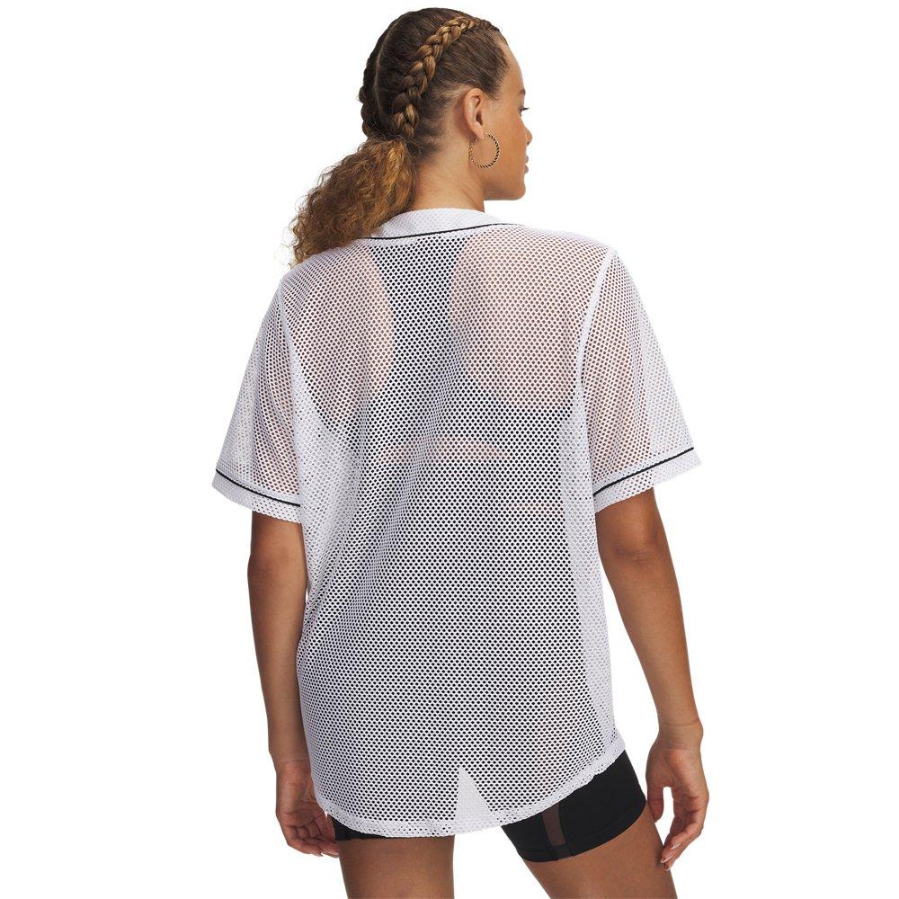 Under Armour Women's UA Sportstyle Baseball Jersey - White - WHITE Thumbnail View 2
