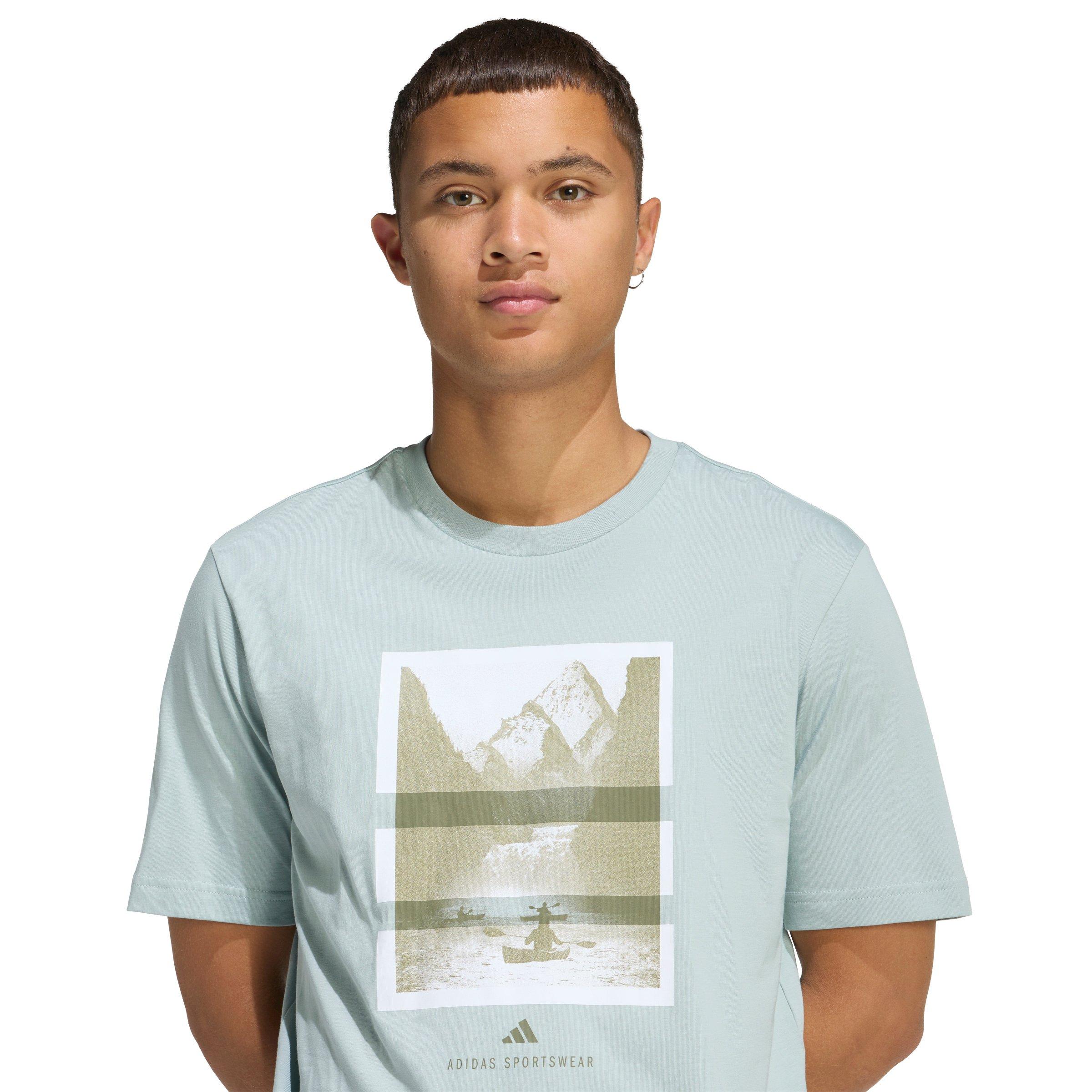 adidas Men's Outdoor Kayaking Graphic T-Shirt - Green - GREEN Thumbnail View 3
