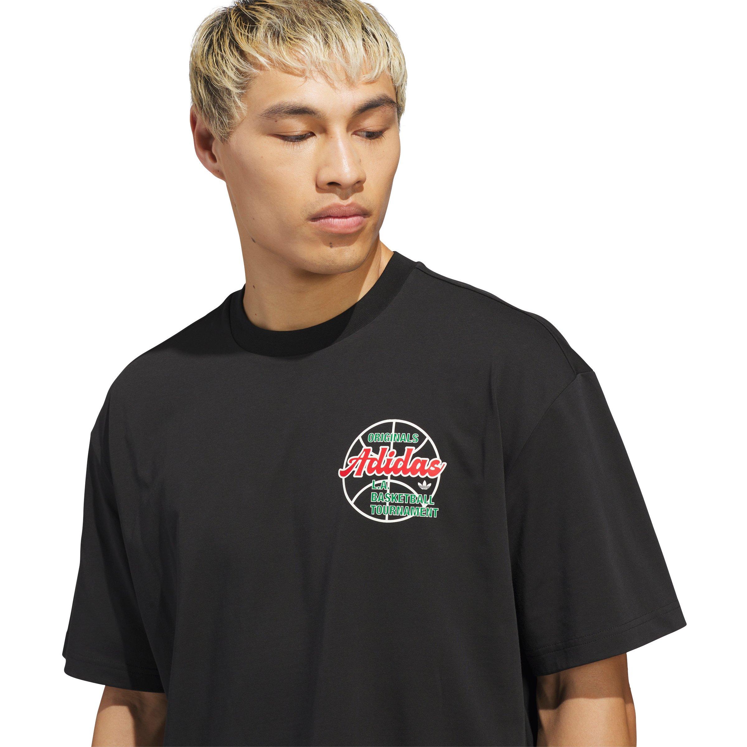 adidas Originals Men's Basketball Tournament T-Shirt - Black - BLACK Thumbnail View 3