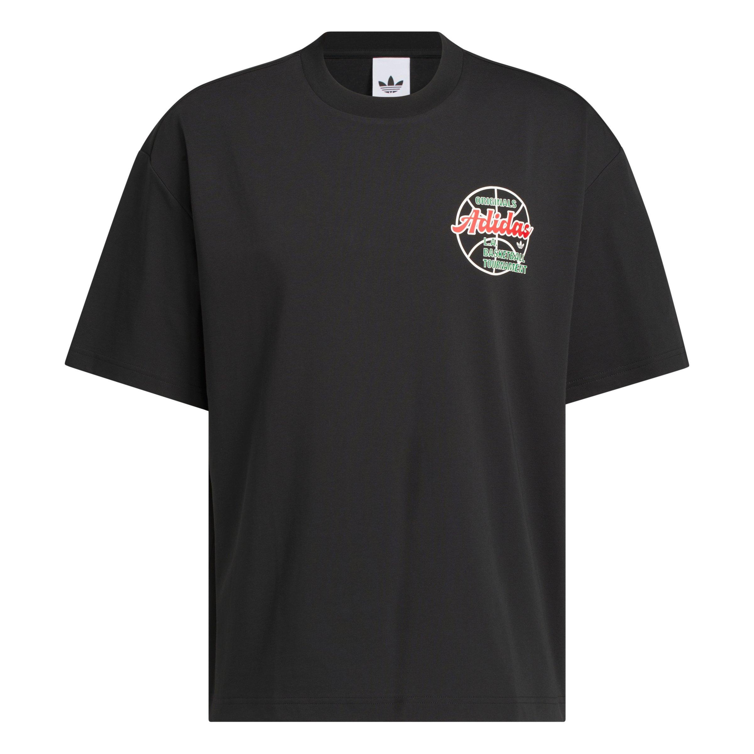 adidas Originals Men's Basketball Tournament T-Shirt - Black - BLACK Thumbnail View 6