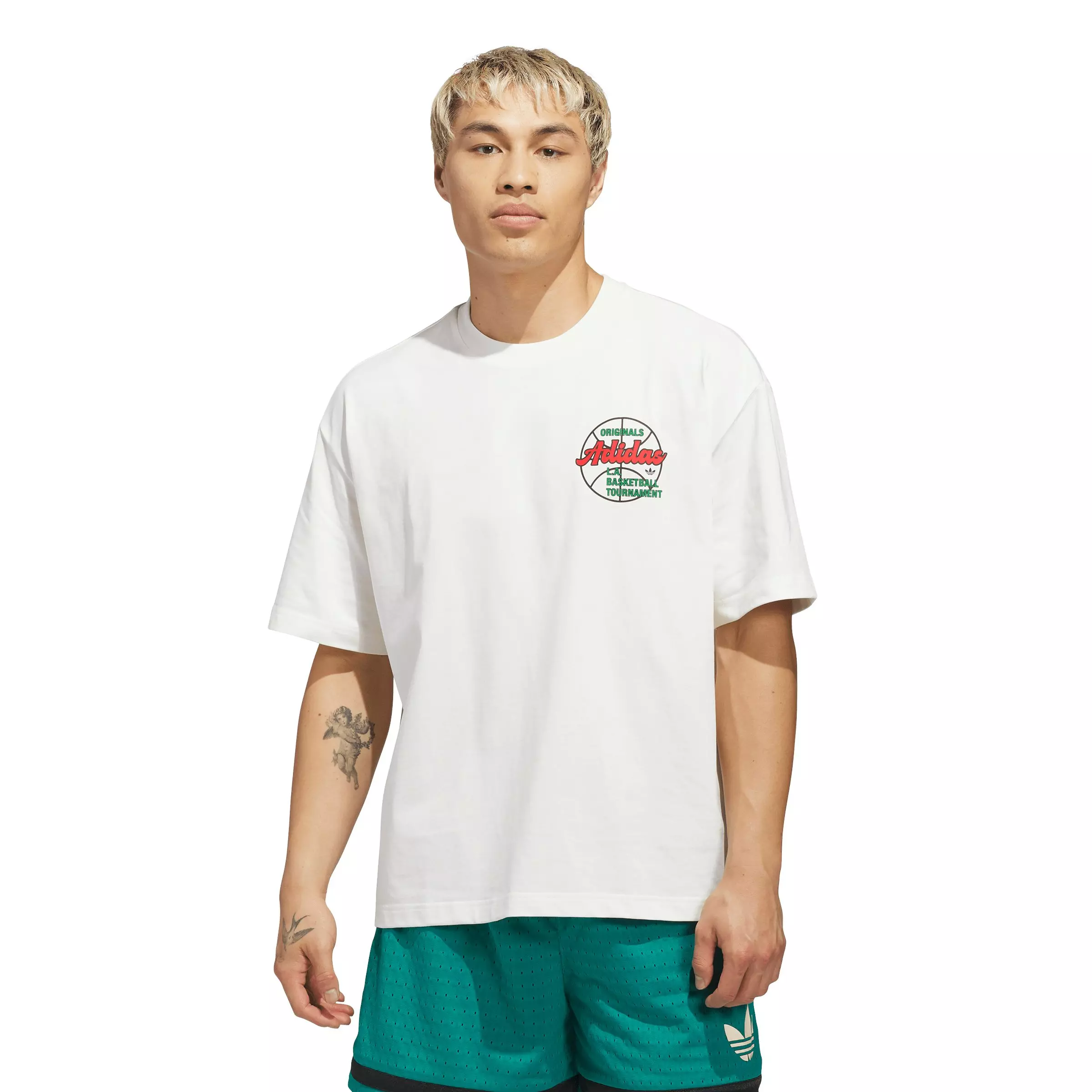 adidas Originals Men's Basketball Tournament T-Shirt - Cream - CREAM