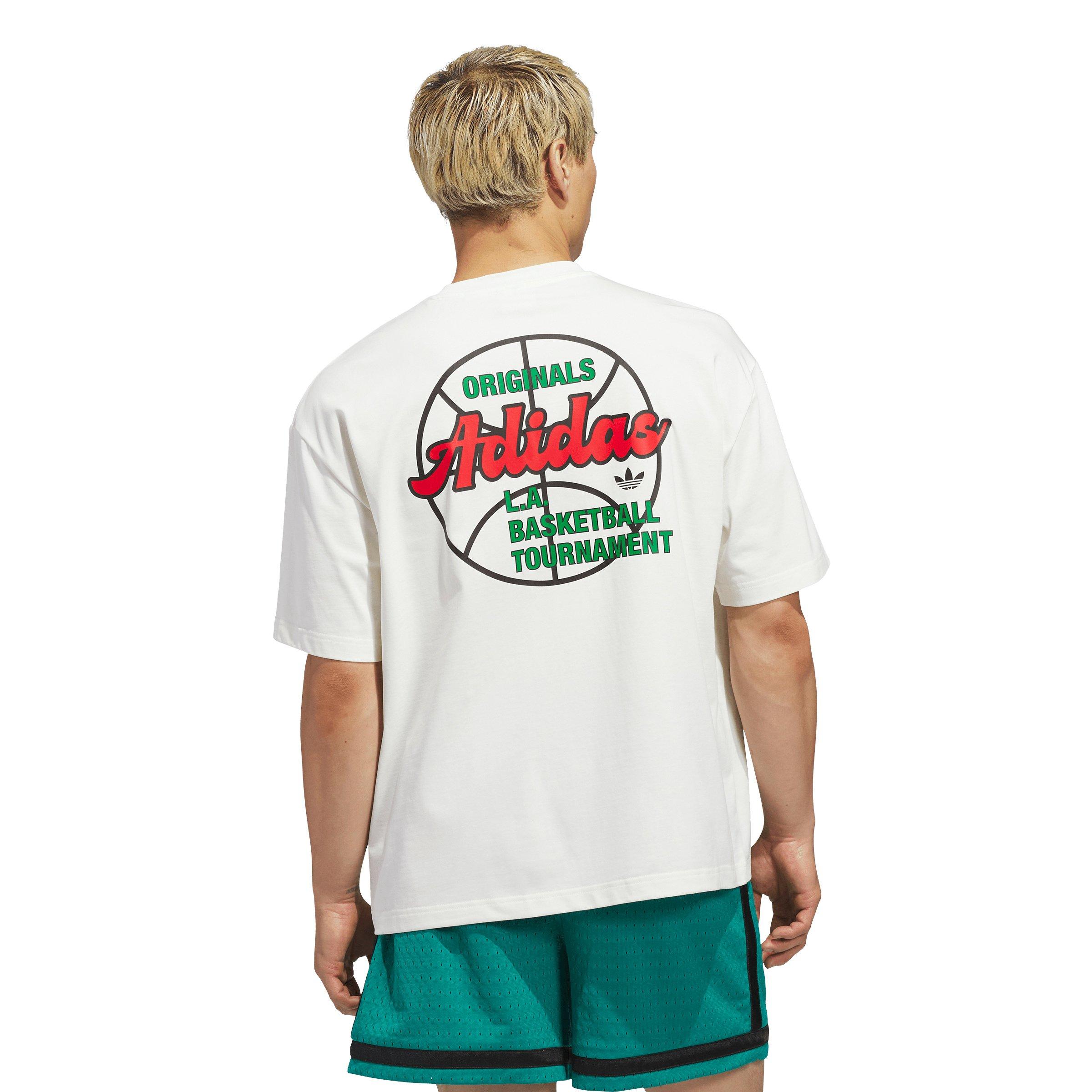 adidas Originals Men's Basketball Tournament T-Shirt - Cream - CREAM Thumbnail View 2