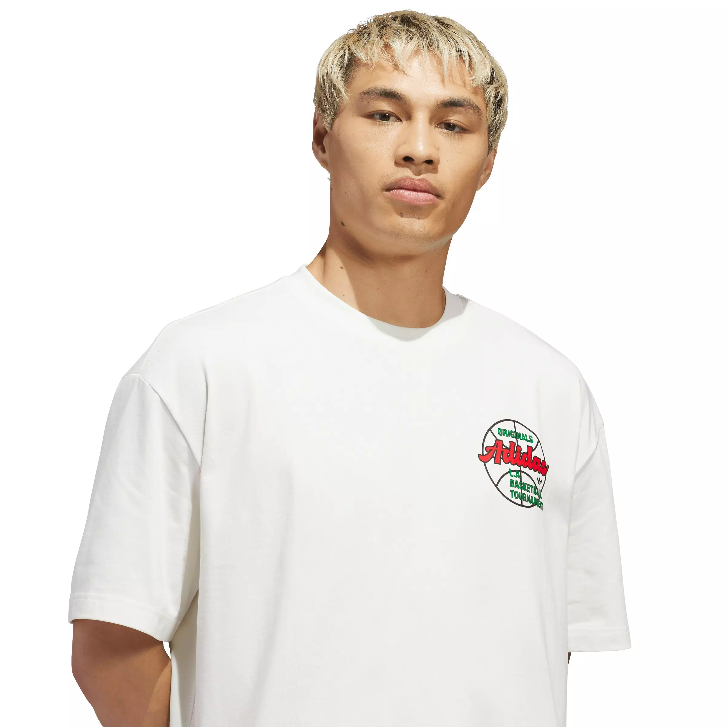 adidas Originals Men's Basketball Tournament T-Shirt - Cream - CREAM