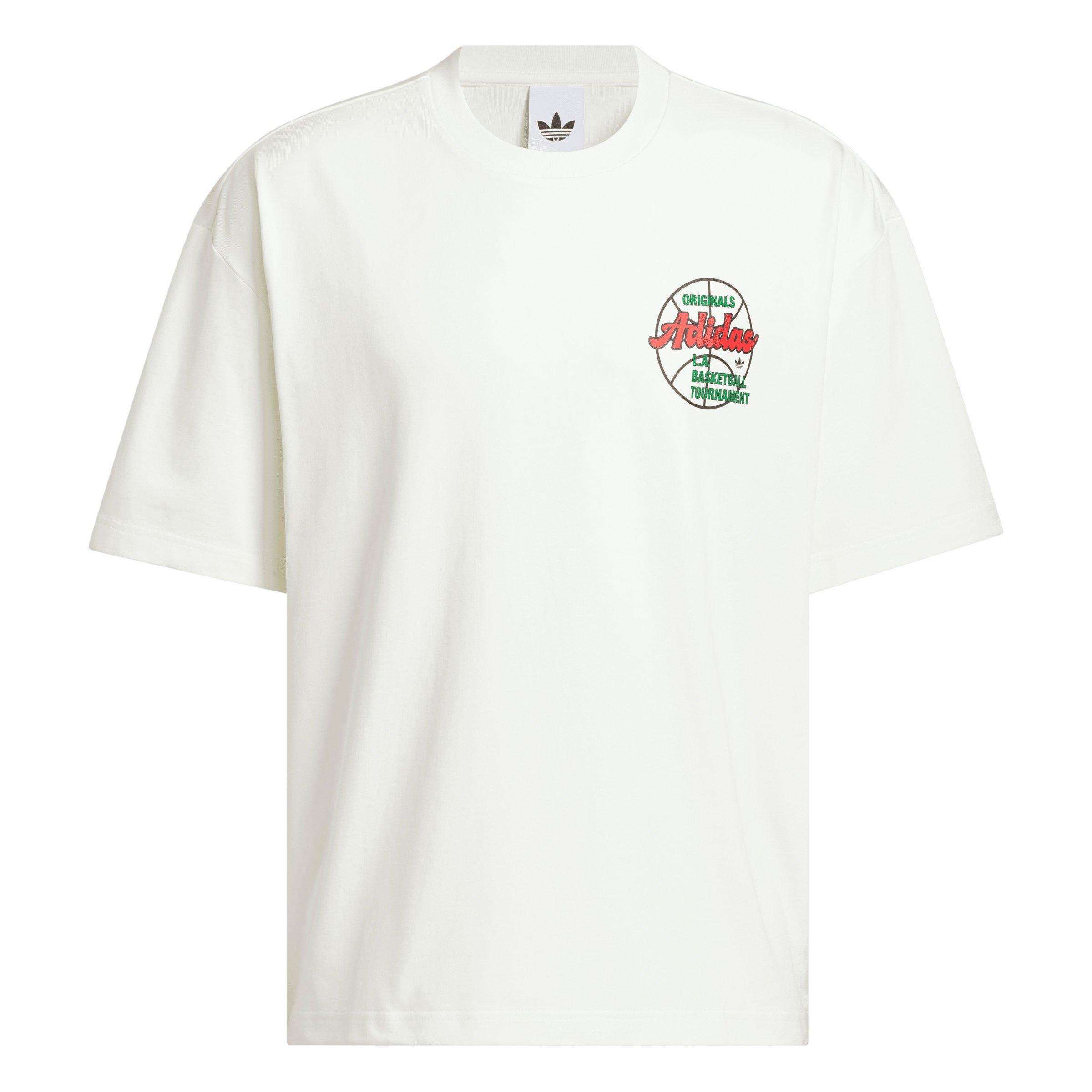 adidas Originals Men's Basketball Tournament T-Shirt - Cream - CREAM Thumbnail View 6