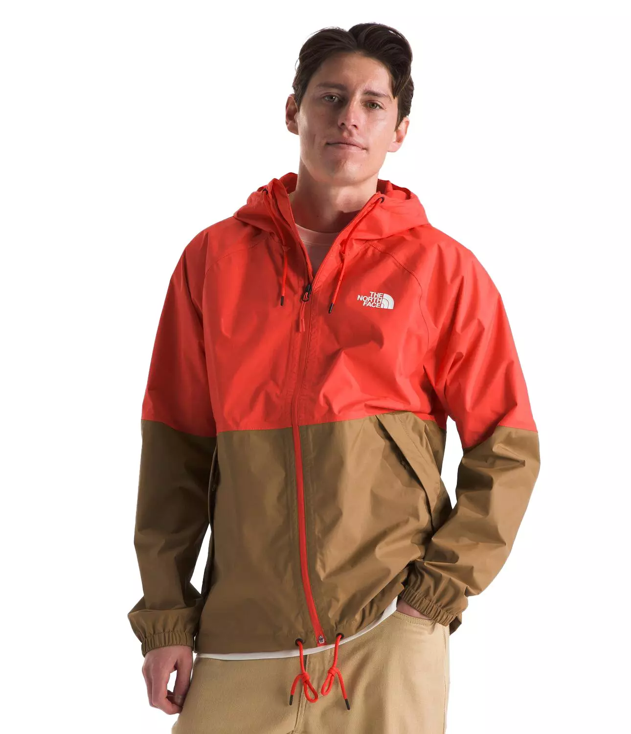 The North Face Men's Antora Rain Jacket -Orange/Brown - ORANGE/BROWN