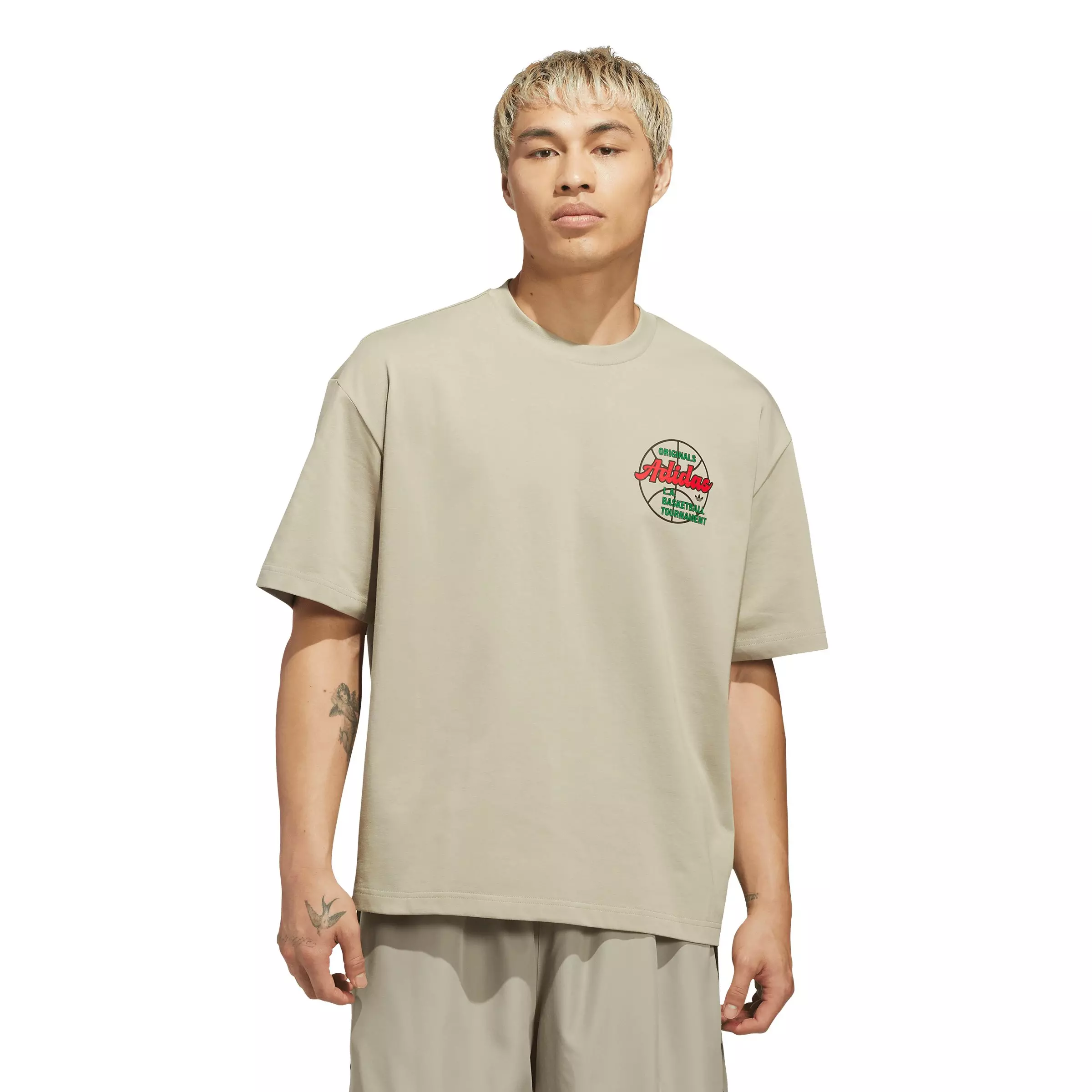 adidas Originals Men's Basketball Tournament T-Shirt - Khaki - KHAKI