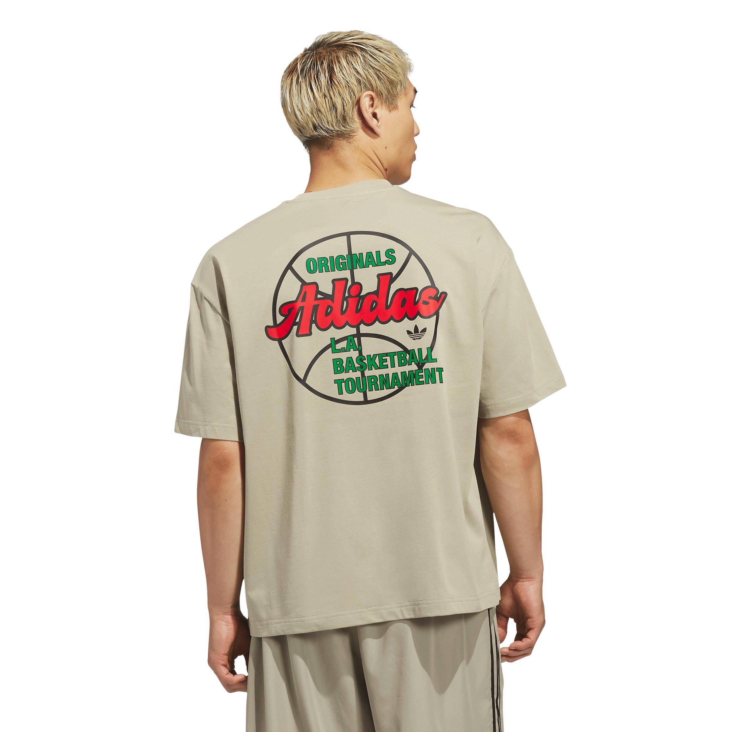 adidas Originals Men's Basketball Tournament T-Shirt - Khaki - KHAKI Thumbnail View 2
