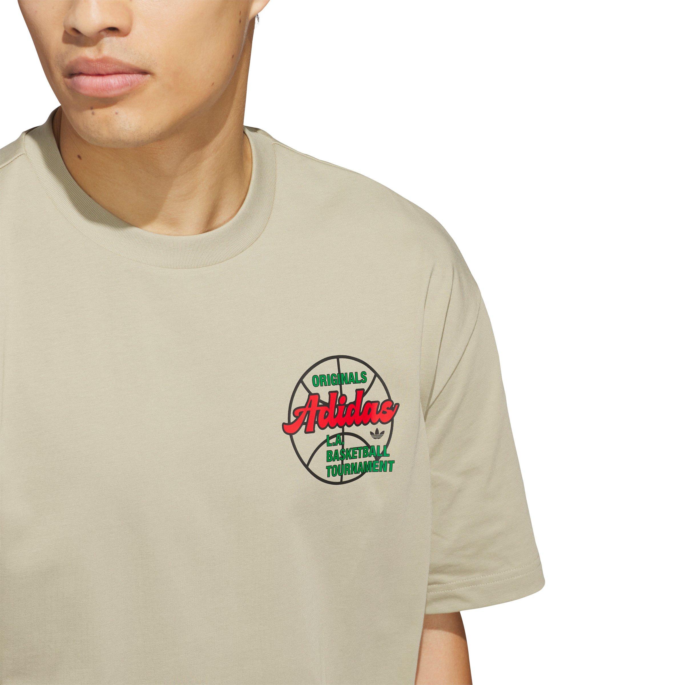 adidas Originals Men's Basketball Tournament T-Shirt - Khaki - KHAKI Thumbnail View 3