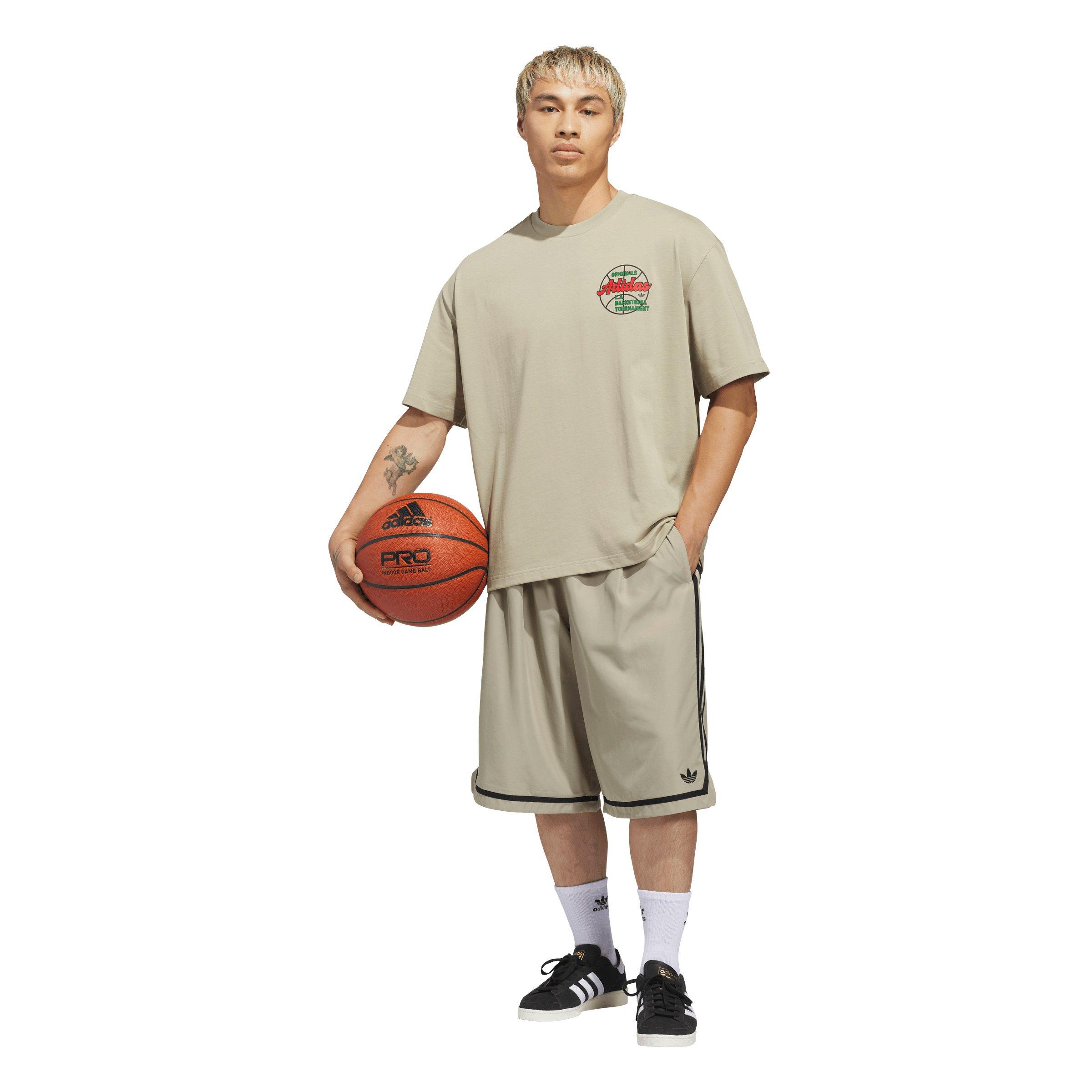 adidas Originals Men's Basketball Tournament T-Shirt - Khaki - KHAKI Thumbnail View 5