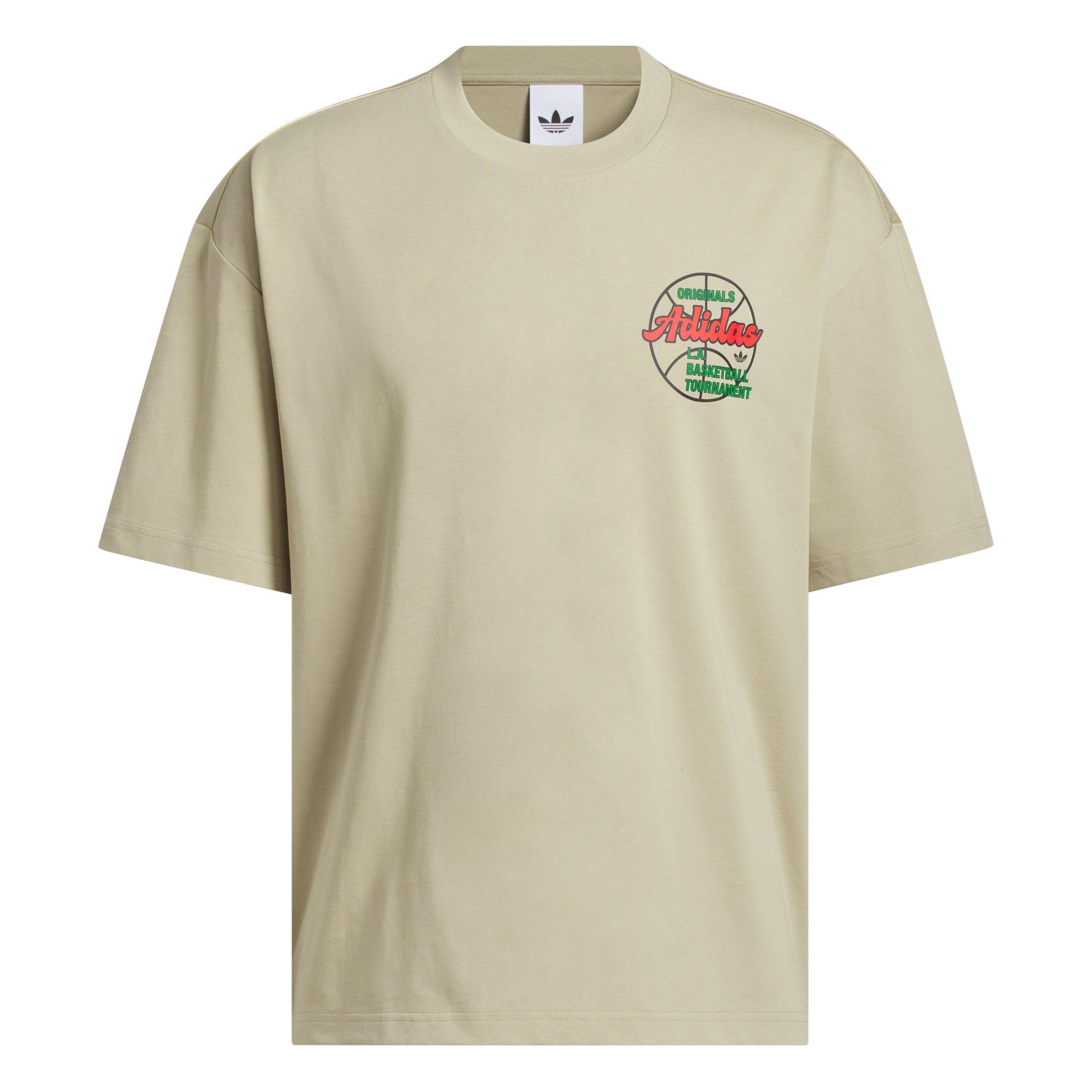 adidas Originals Men's Basketball Tournament T-Shirt - Khaki - KHAKI Thumbnail View 6