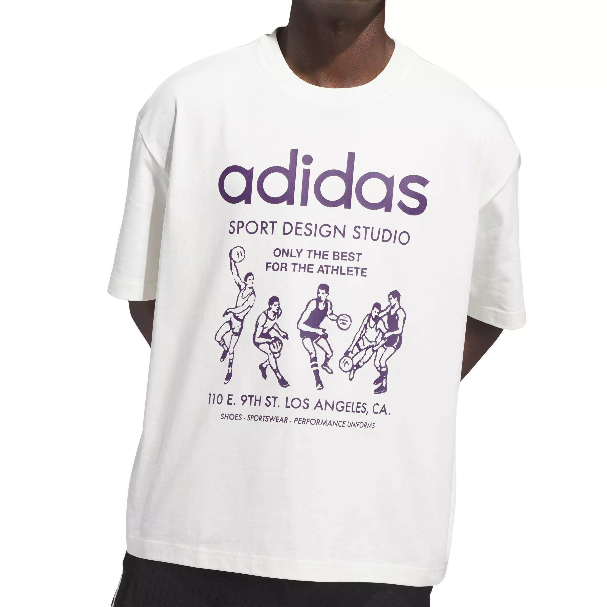 adidas Men's Only The Best For The Athlete T-Shirt - White/Purple - WHITE/PURPLE
