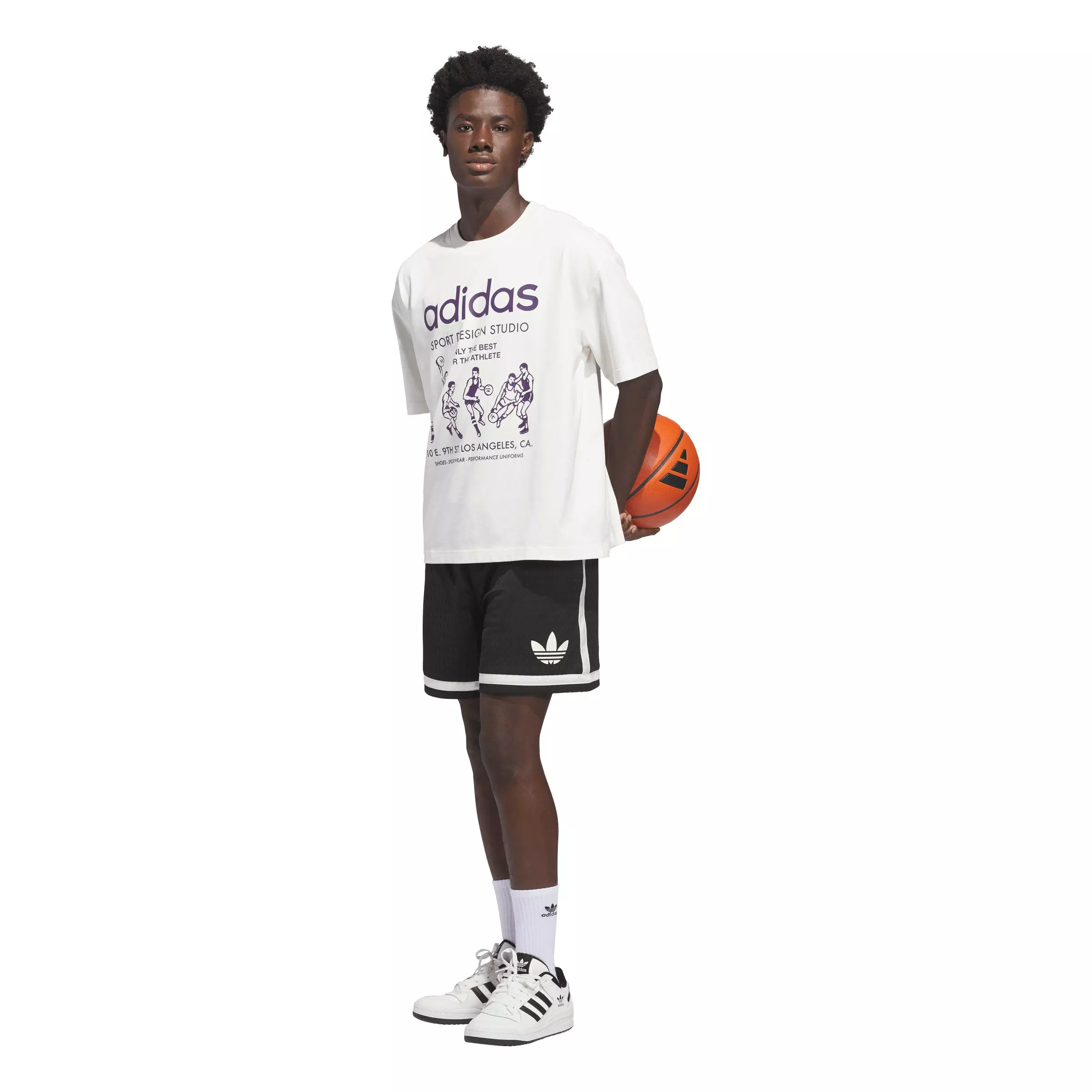 adidas Men's Only The Best For The Athlete T-Shirt - White/Purple - WHITE/PURPLE