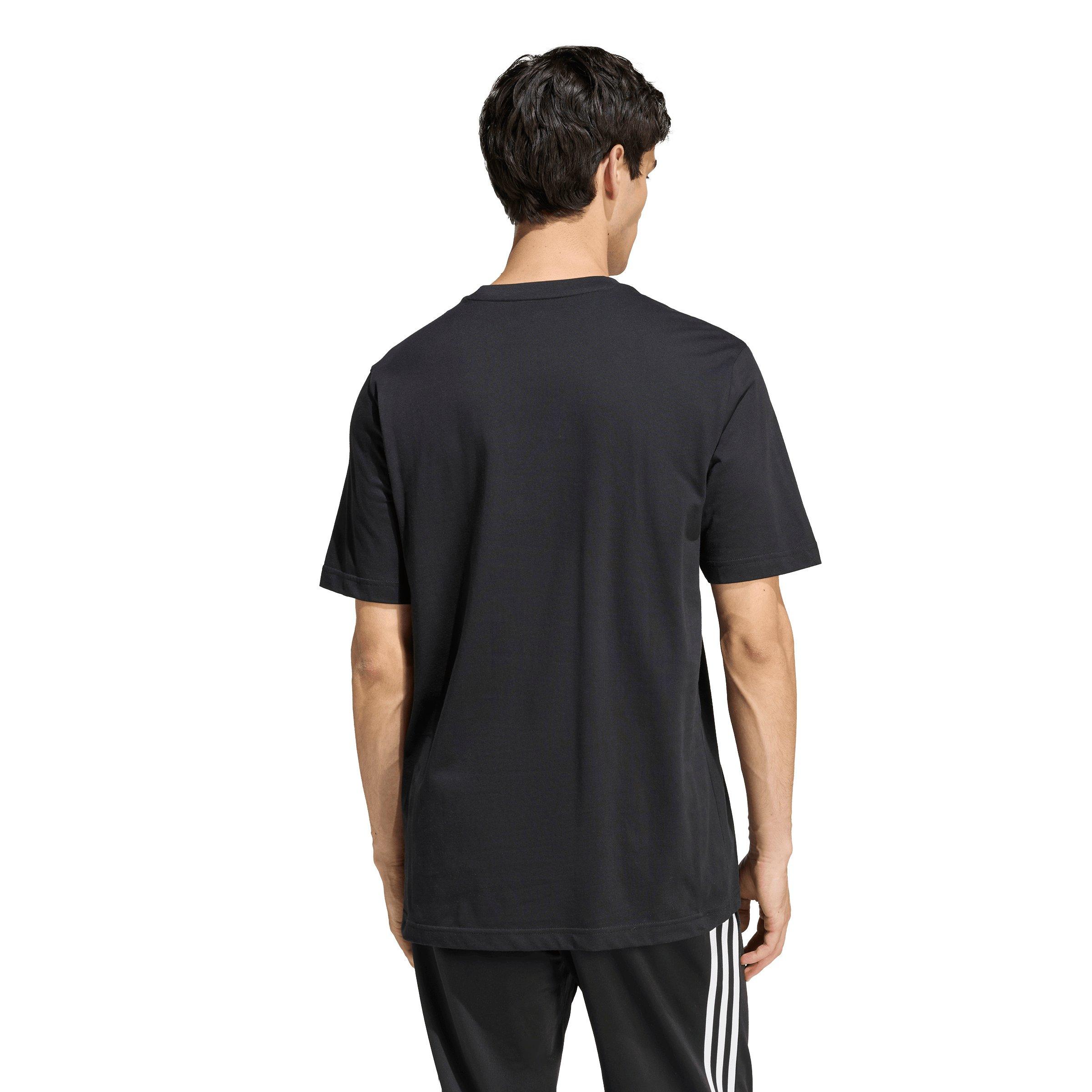 adidas Men's Mini Embroidery Basketball Graphic T-Shirt - Black - BLACK Thumbnail View 2