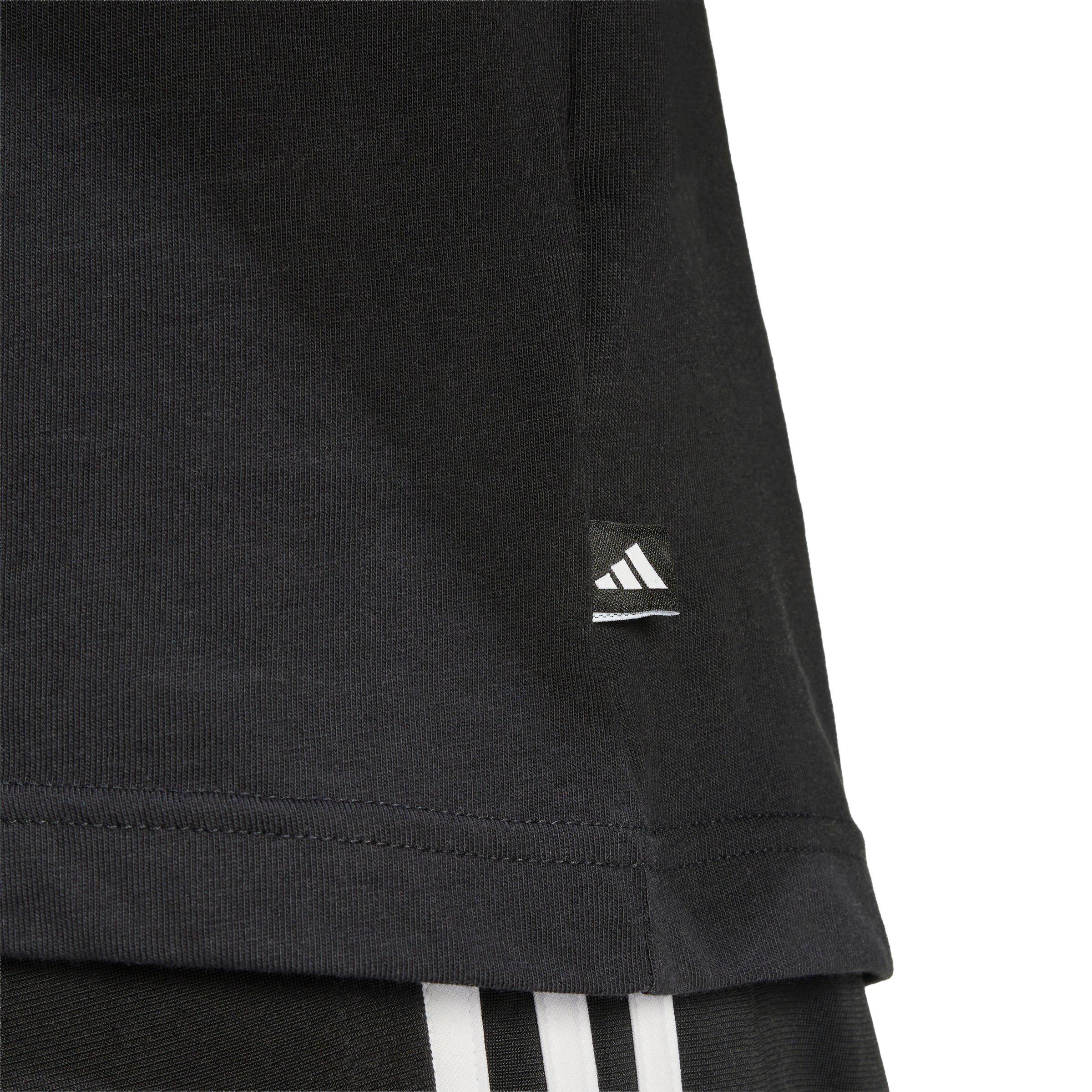 adidas Men's Mini Embroidery Basketball Graphic T-Shirt - Black - BLACK Thumbnail View 4