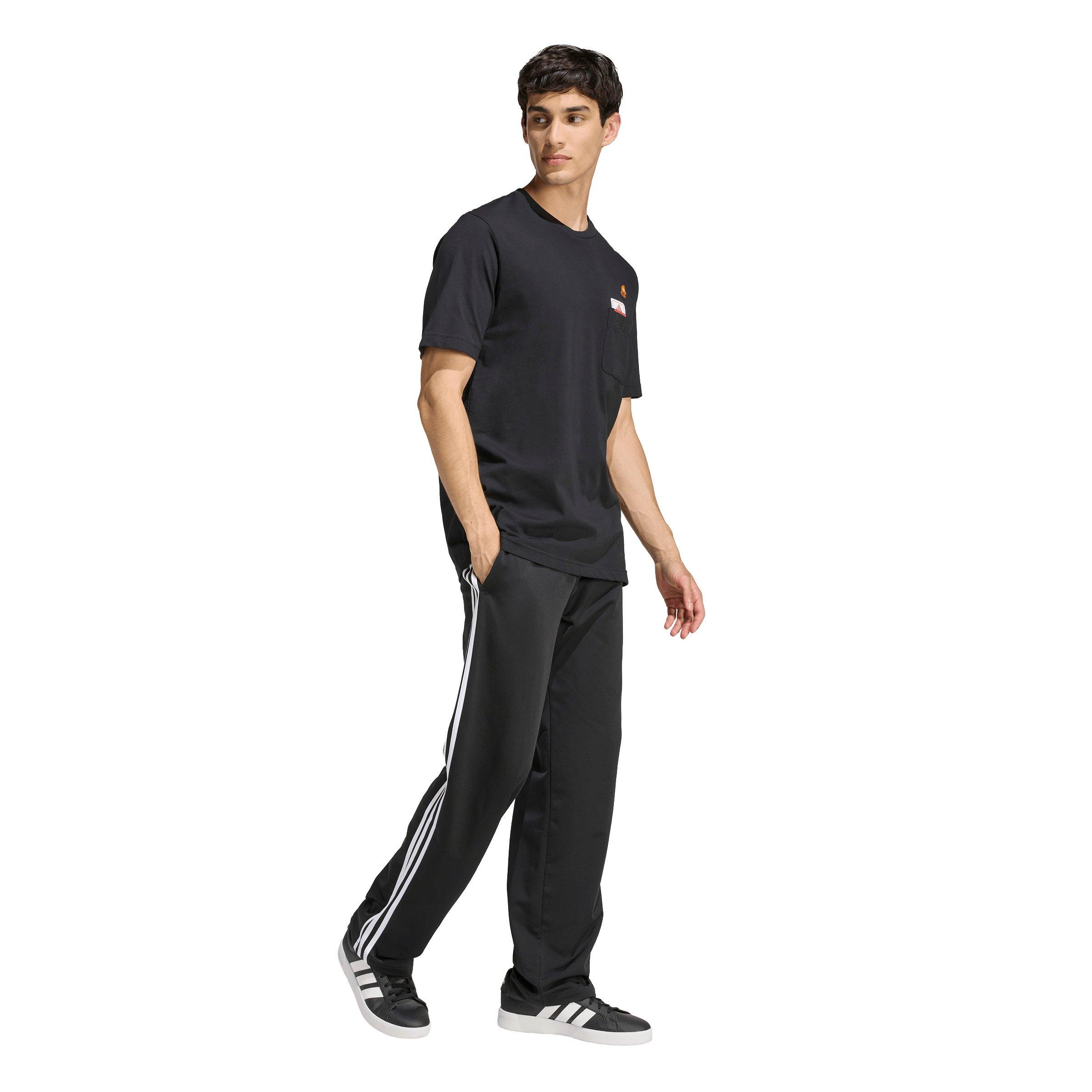 adidas Men's Mini Embroidery Basketball Graphic T-Shirt - Black - BLACK Thumbnail View 5