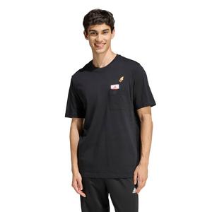adidas Men's Mini Embroidery Basketball Graphic T-Shirt - Black