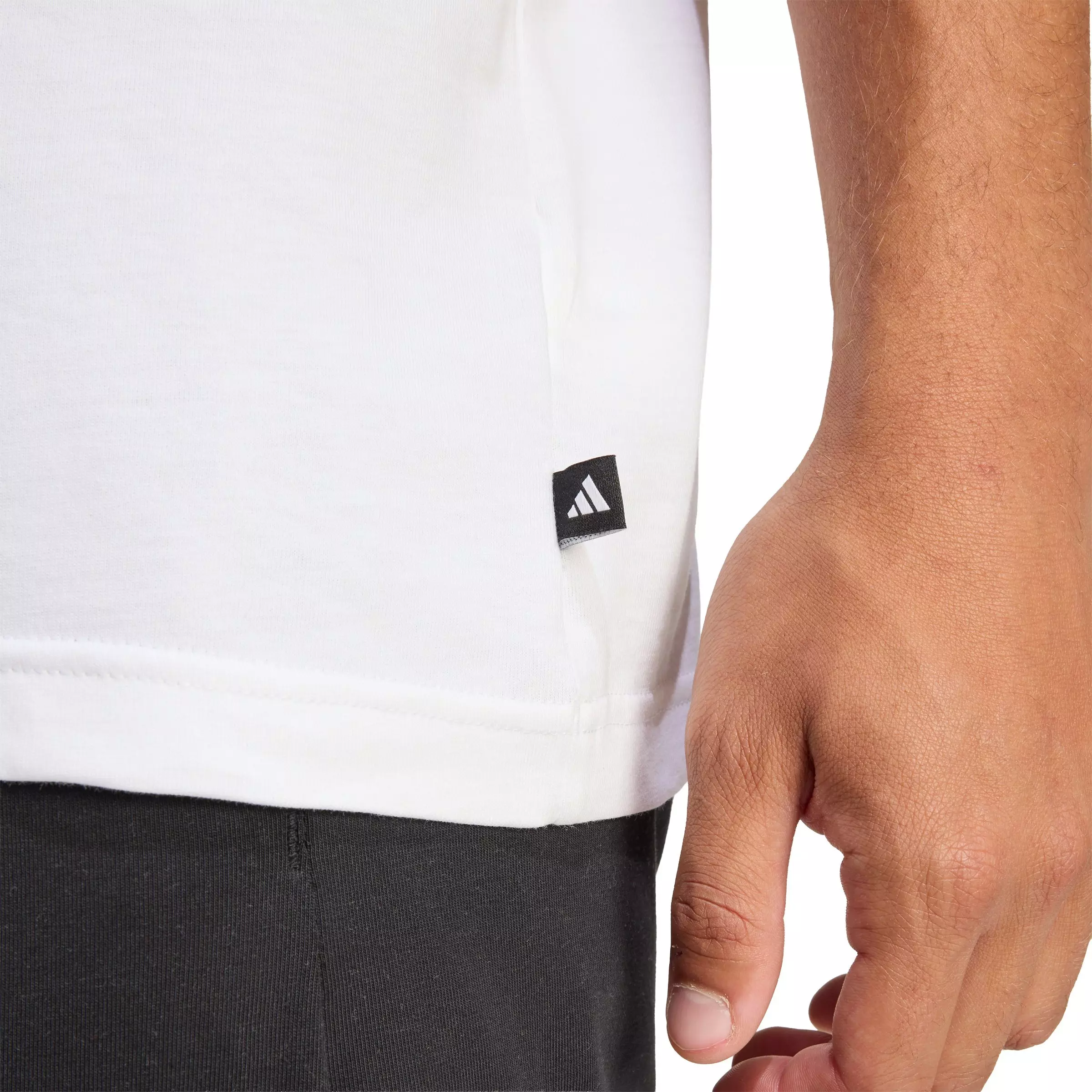 adidas Men's Mini Embroidery Basketball Graphic T-Shirt - White - WHITE