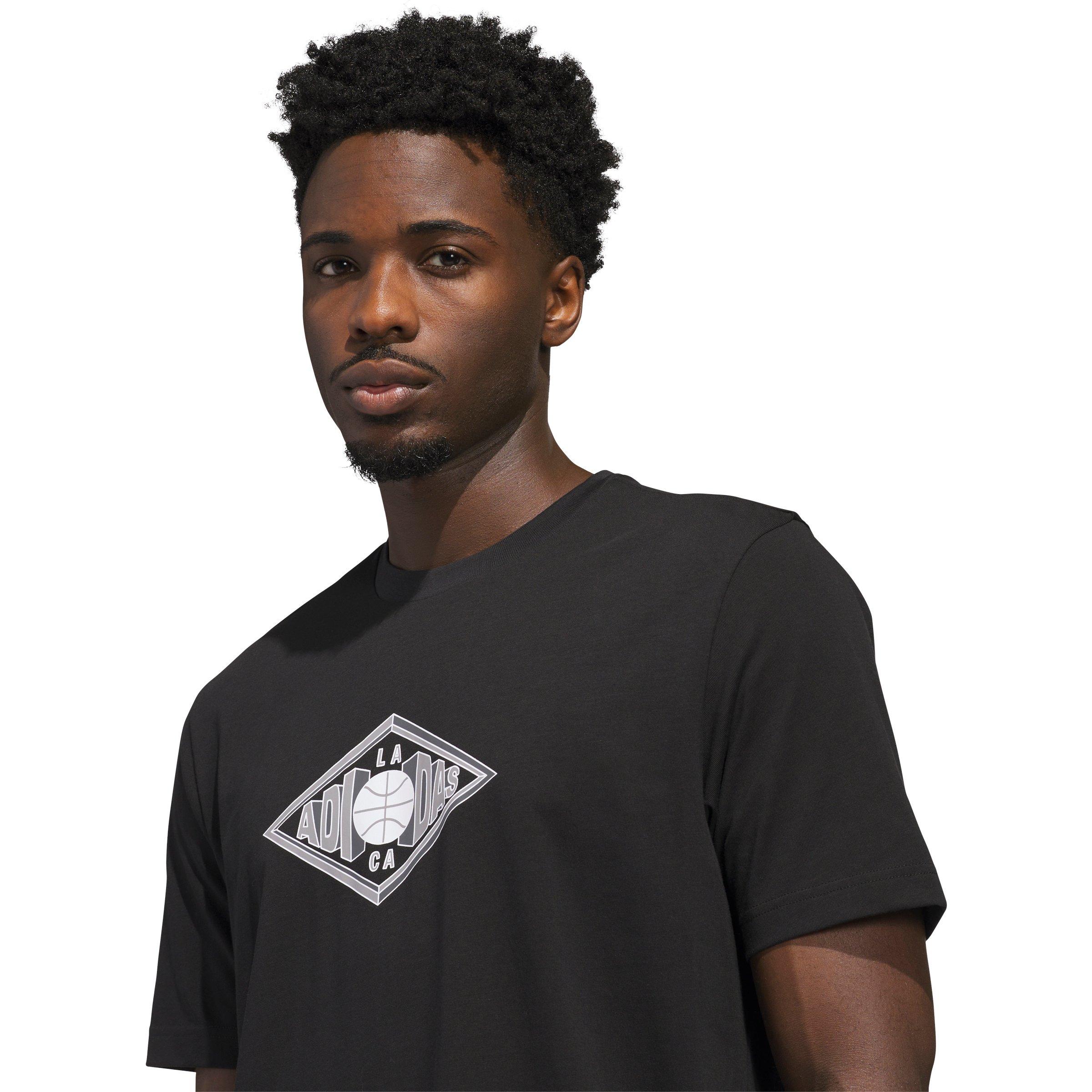 adidas Men's LA Vibes Graphic T-Shirt - Black - BLACK Thumbnail View 3