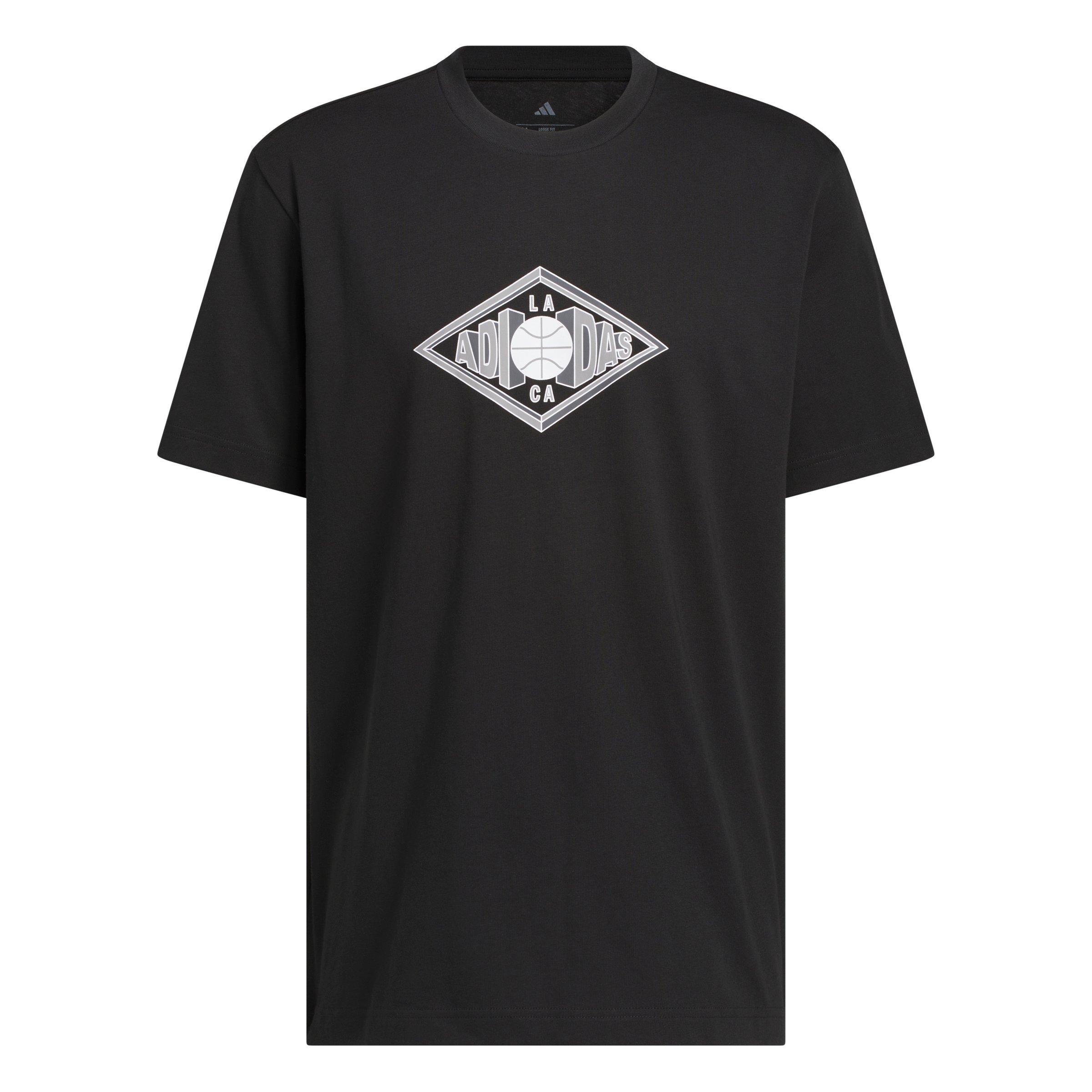 adidas Men's LA Vibes Graphic T-Shirt - Black - BLACK Thumbnail View 6