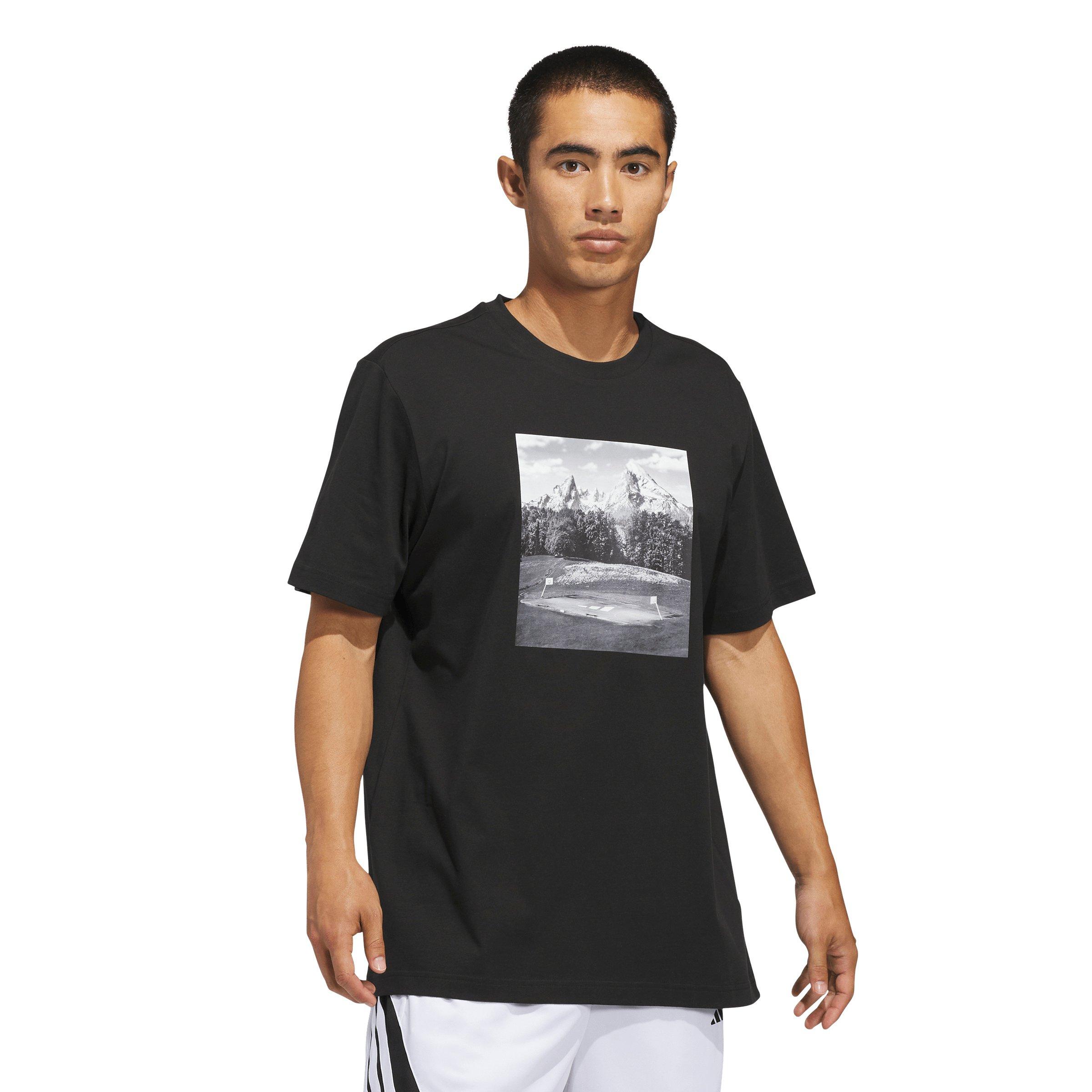 adidas Men's Hoop Sanctuary Graphic T-Shirt - Black - BLACK Thumbnail View 1
