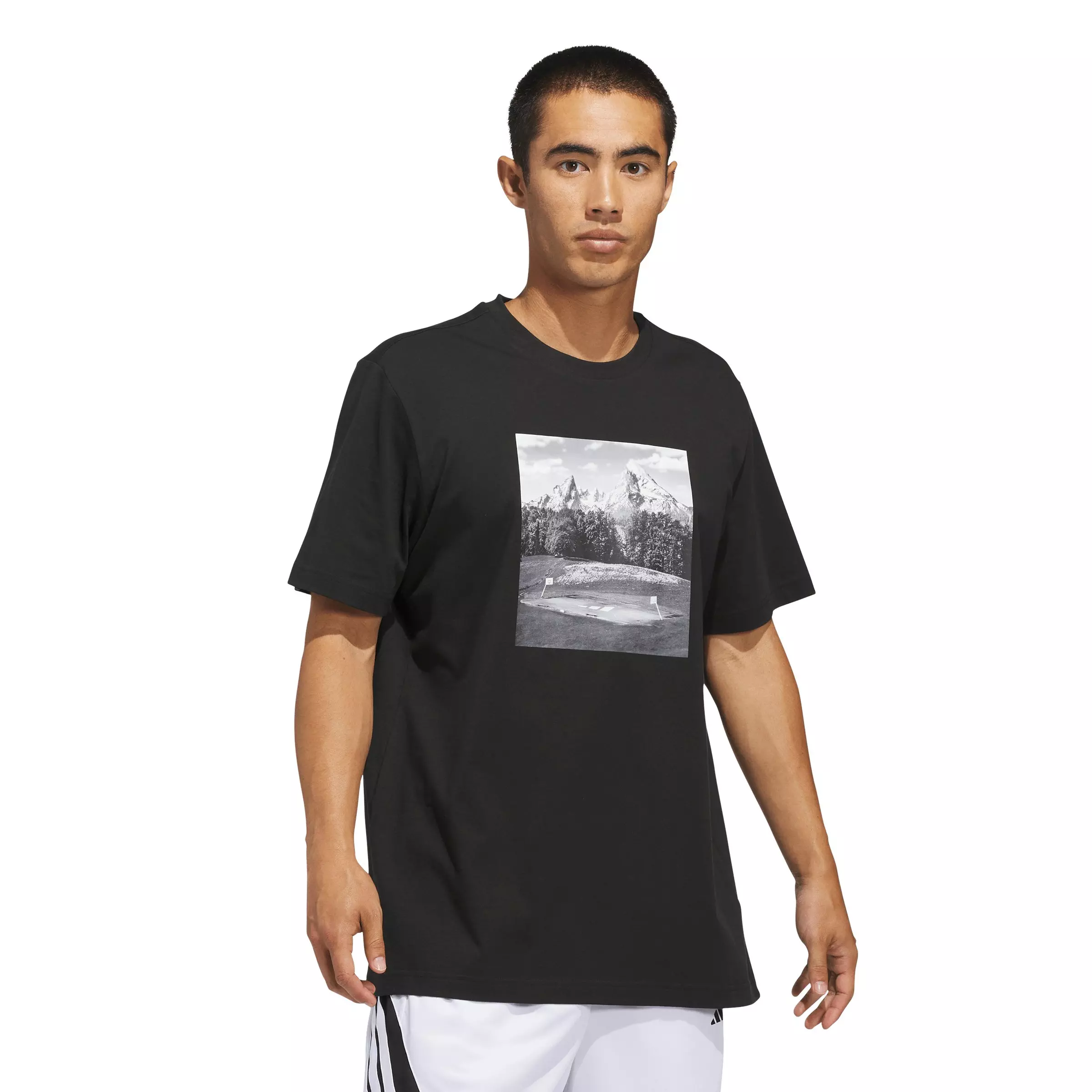 adidas Men's Hoop Sanctuary Graphic T-Shirt - Black - BLACK